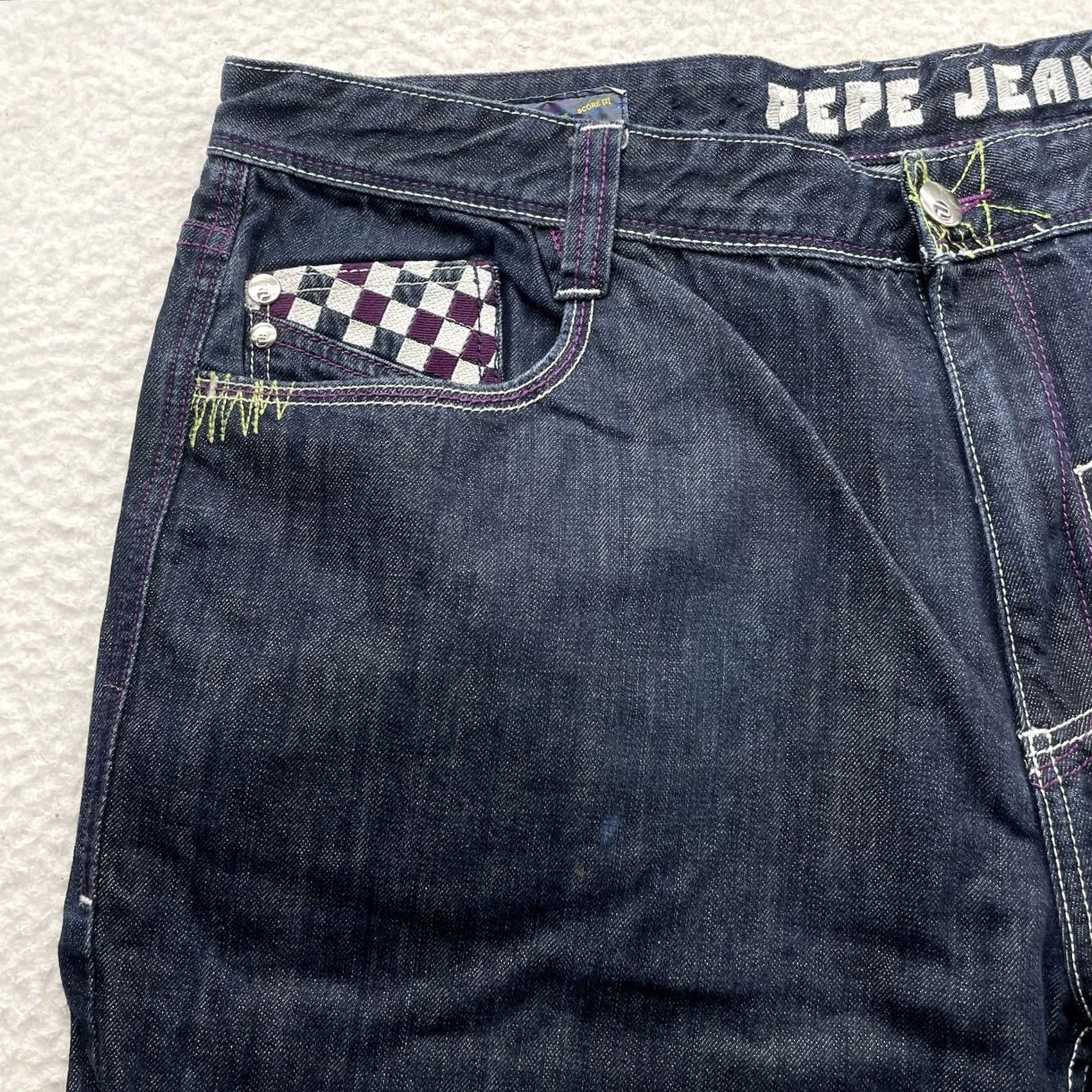 Pepe Jeans VTG Pepe Jeans Jeans Baggy Wide-Leg 42x33 5-Pocket Embroidered Denim Mens 90s Hip Hop Vintage Blue Size US 42 / EU 58 - 3 Thumbnail
