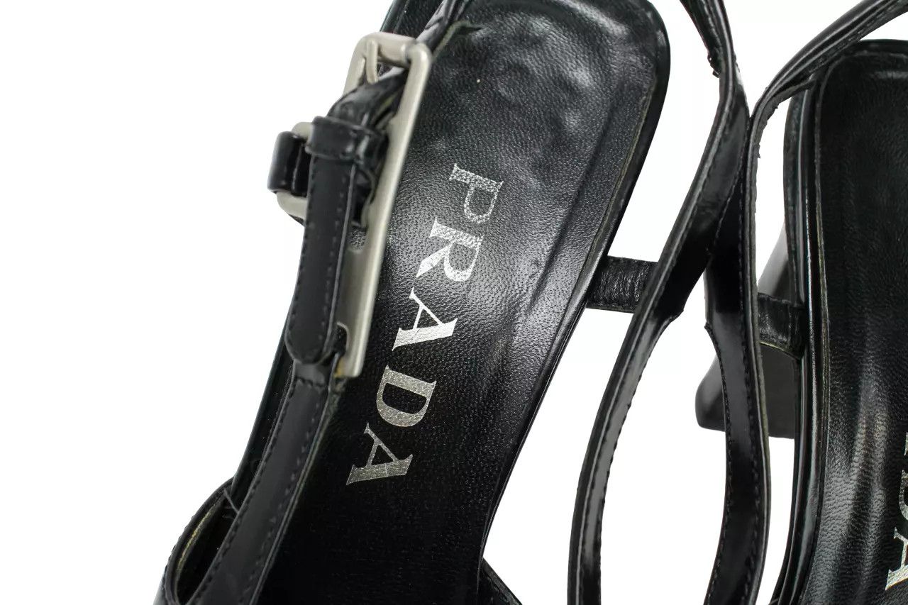 Prada PRADA Women's EU 37 Black Leather Square Toe Platform Heels Size US 7 / IT 37 - 7 Thumbnail