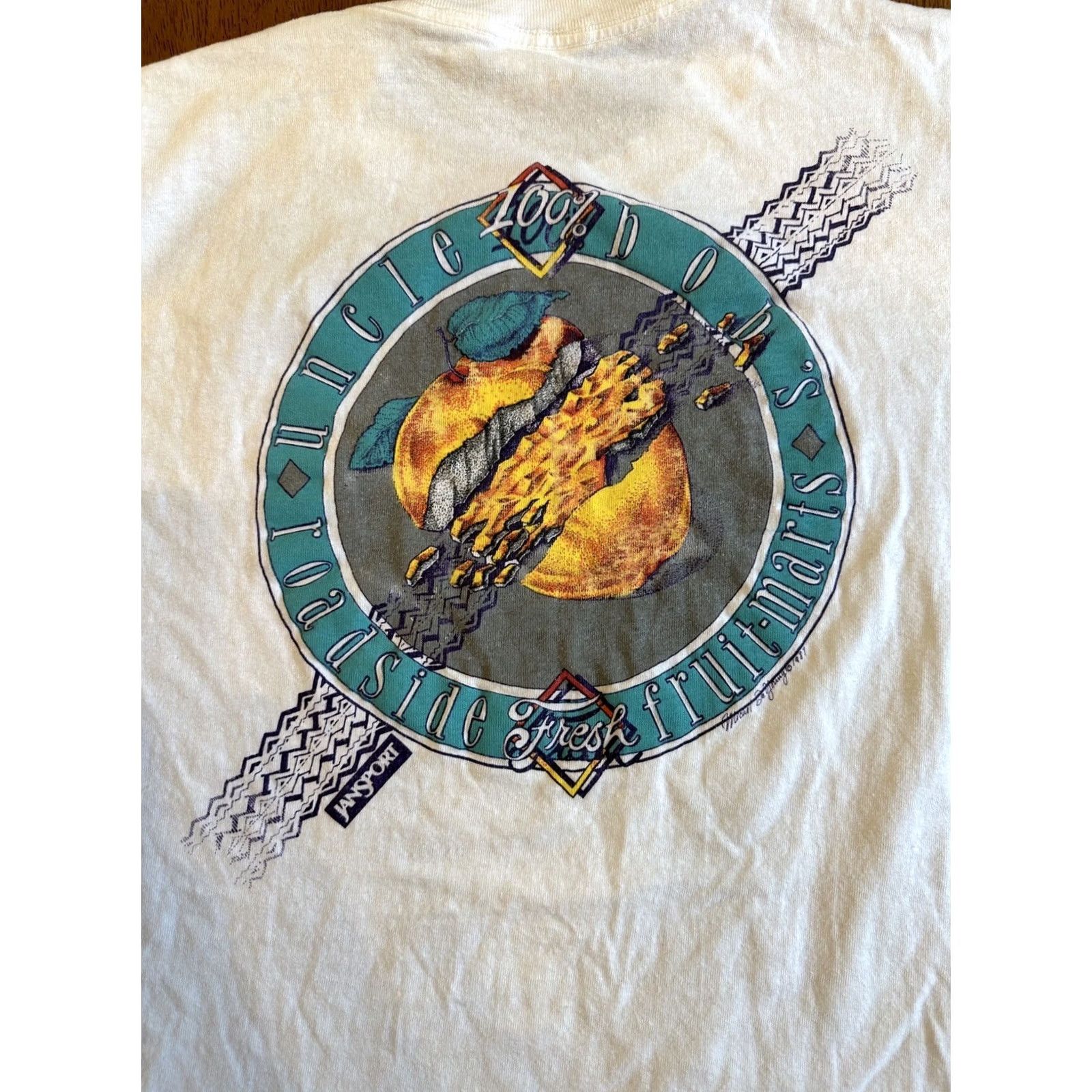 Vintage VINTAGE Uncle Bob’s Roadside Fruit Marts T Shirt Medium 1987 Jansport White 80s Men's M Size US M / EU 48-50 / 2 - 4 Thumbnail
