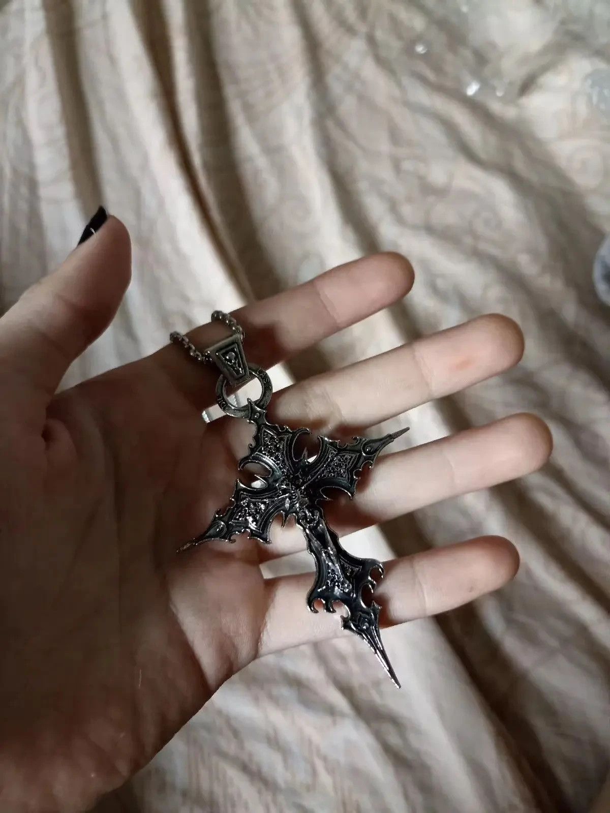 Japanese Brand Gothic Skeleton Cross Necklace Size ONE SIZE - 5 Thumbnail