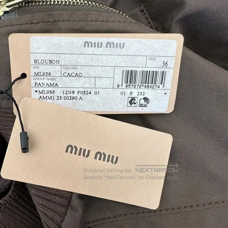 Miu Miu Miu Miu Brown Cropped Jacket for Women . Size XS / US 0-2 / IT 36-38 - 7 Thumbnail