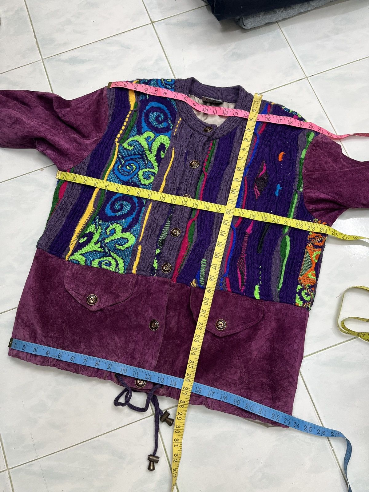 Coogi 🔥🔥🔥STEALS COOGI MULTICOLOUR KNIT + LEATHER JACKET Size US M / EU 48-50 / 2 - 21 Thumbnail