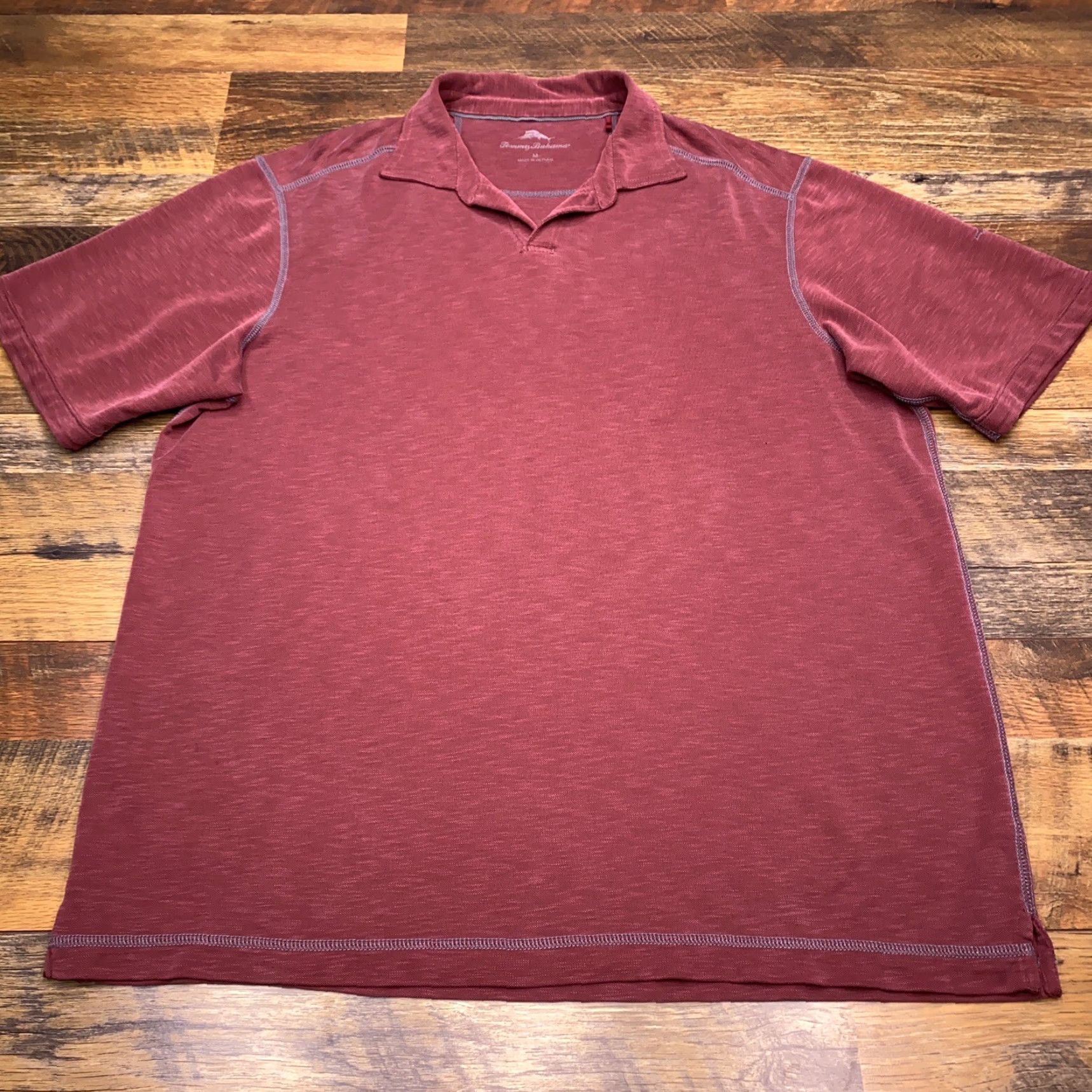 Tommy Bahama Tommy Bahama Polo Shirt Adult M Burgundy Embroidered Marlin Logo Mens Size US M / EU 48-50 / 2 - 2 Thumbnail