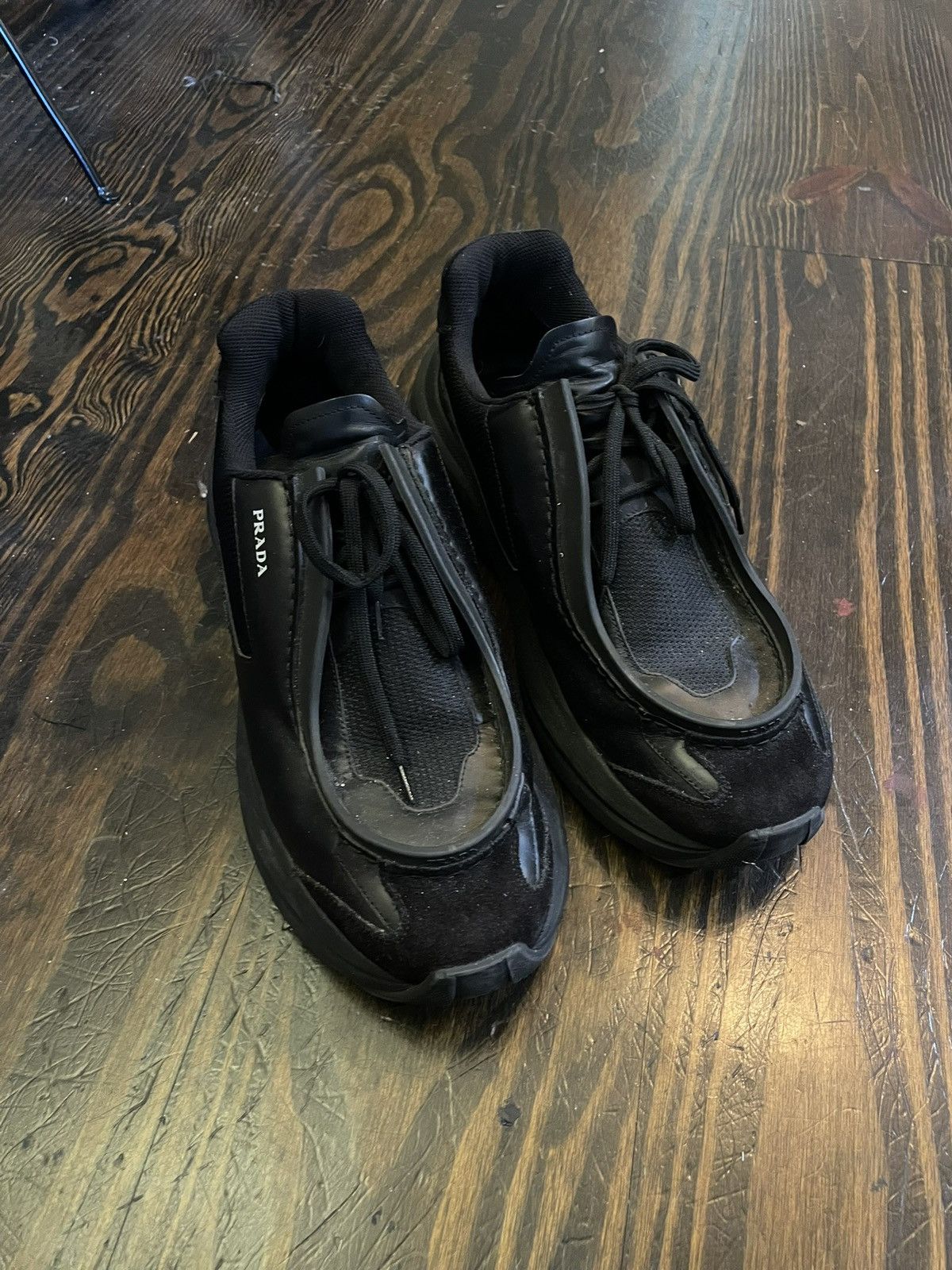Prada Prada Systeme Leather/Mesh Sneakers Size US 11 / EU 44 - 2 Thumbnail