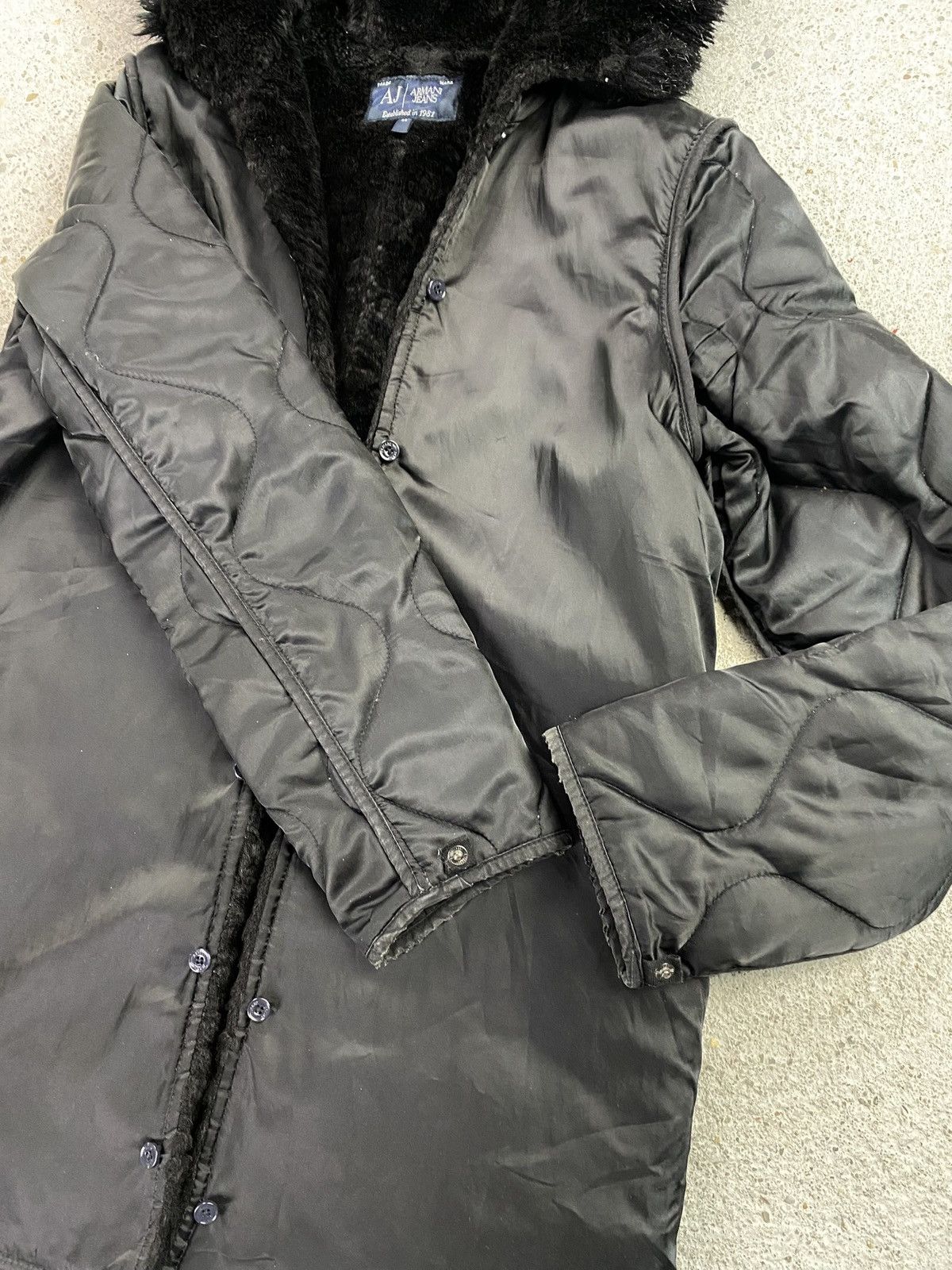 Giorgio Armani Armani jeans vintage coat faux fur archive winter arcade Size L / US 10 / IT 46 - 14 Thumbnail