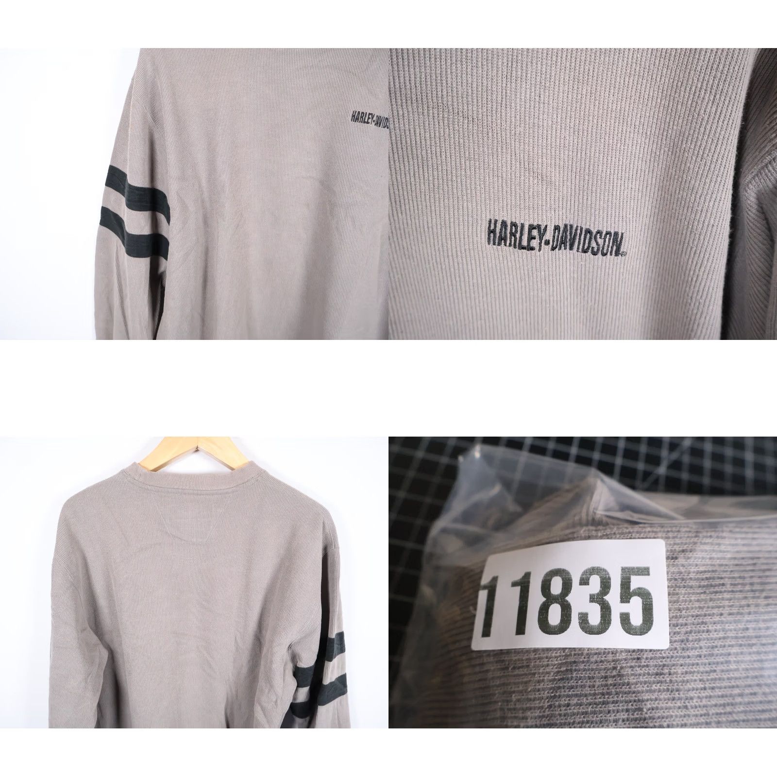 Harley Davidson Harley-Davidson Sweatshirt Mens XL Gray Embroidered Crewneck Biker Waffle Knit Pullover Cotton-Blend Heavyweight Size US XL / EU 56 / 4 - 9 Thumbnail