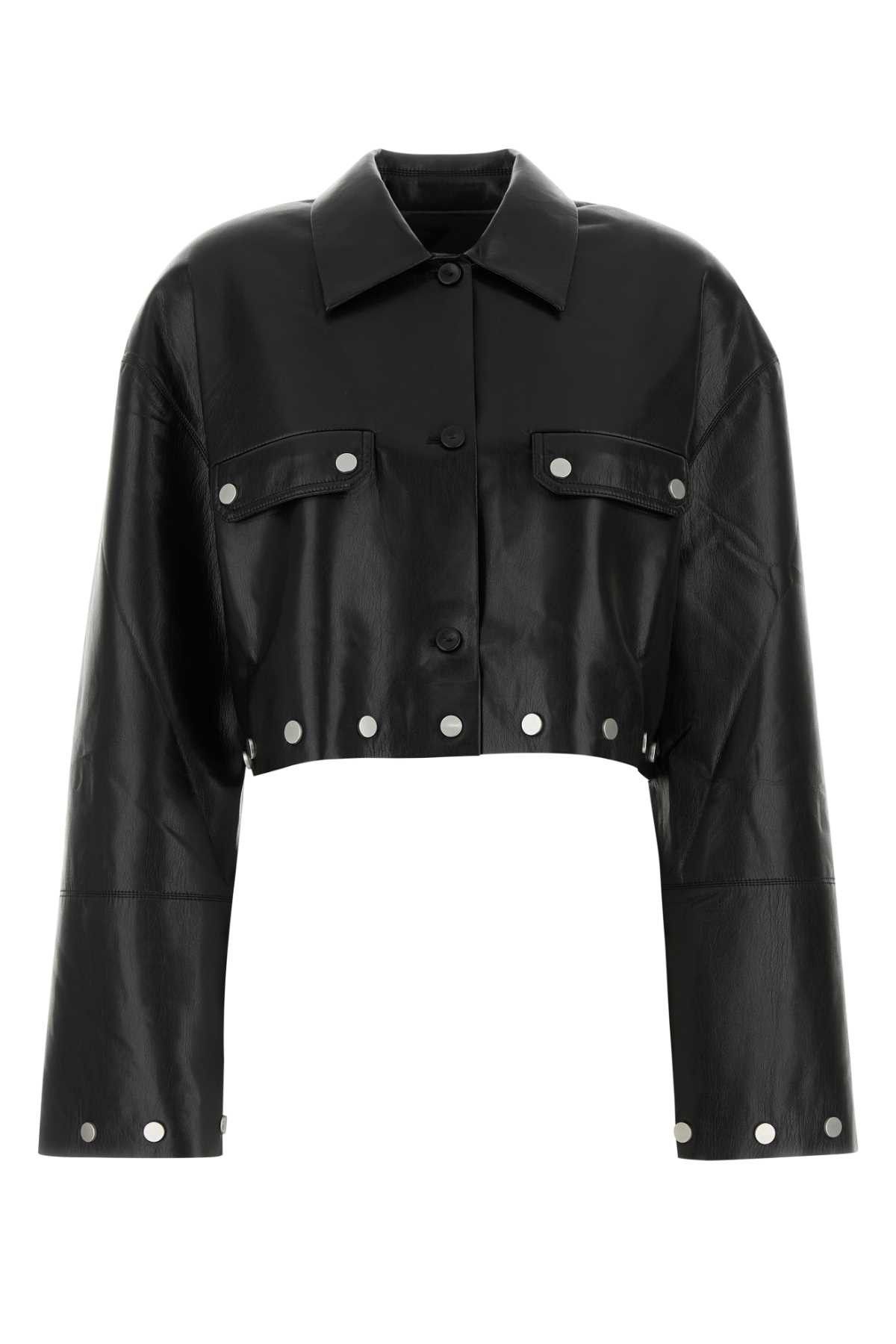 Nanushka Black Synthetic Leather Kassie Shirt Size M / US 6-8 / IT 42-44 - 1 Thumbnail