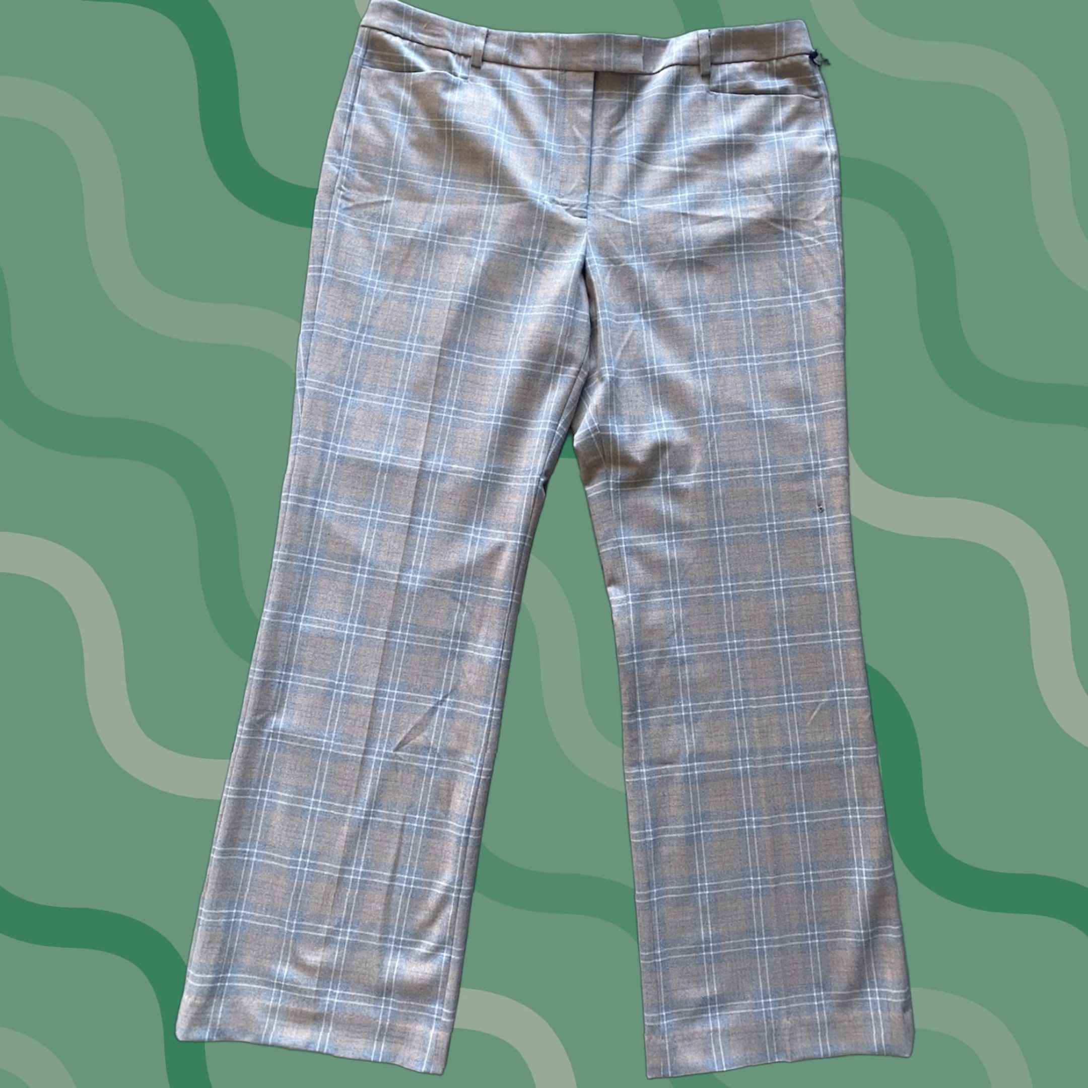 Tommy Hilfiger Tommy Hilfiger Women’s Pants 14 Plaid Princeton Boot Leg Multicolor NWT New Size 36" / US 14 / IT 50 - 1 Thumbnail