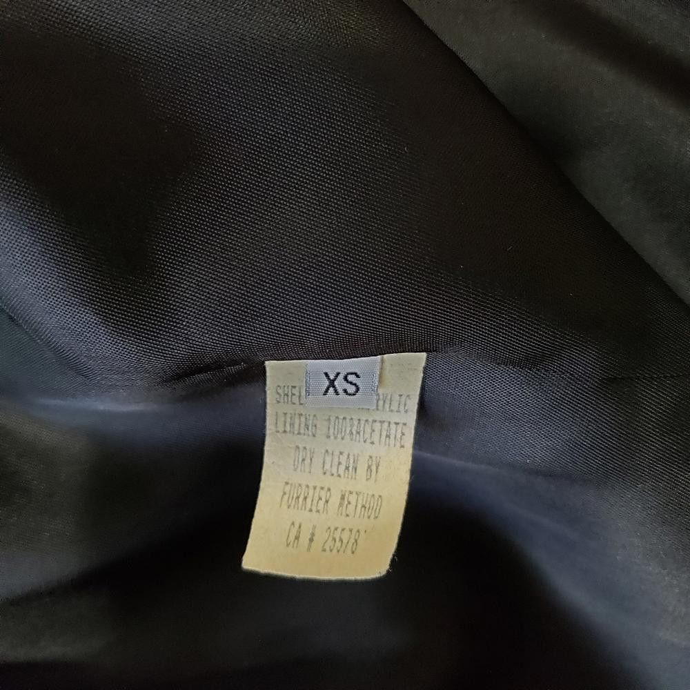 Designer Donny Brook Ladies Vintage Black Faux Fur Coat XS Size XS / US 0-2 / IT 36-38 - 9 Thumbnail