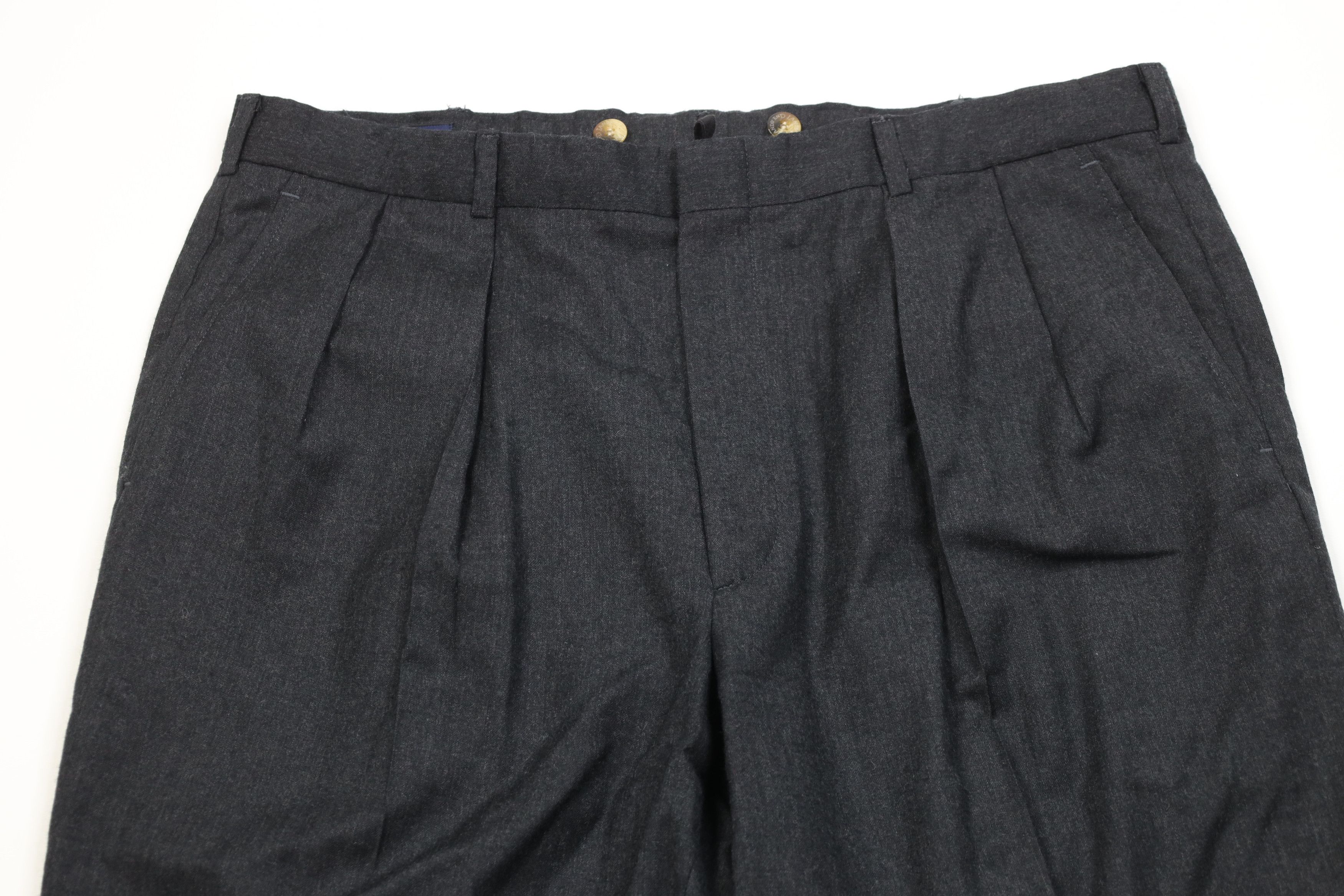 Lands' End Vintage 90s Lands End Wide Leg Chino Pants Charcoal Gray USA Size US 38 / EU 54 - 2 Thumbnail