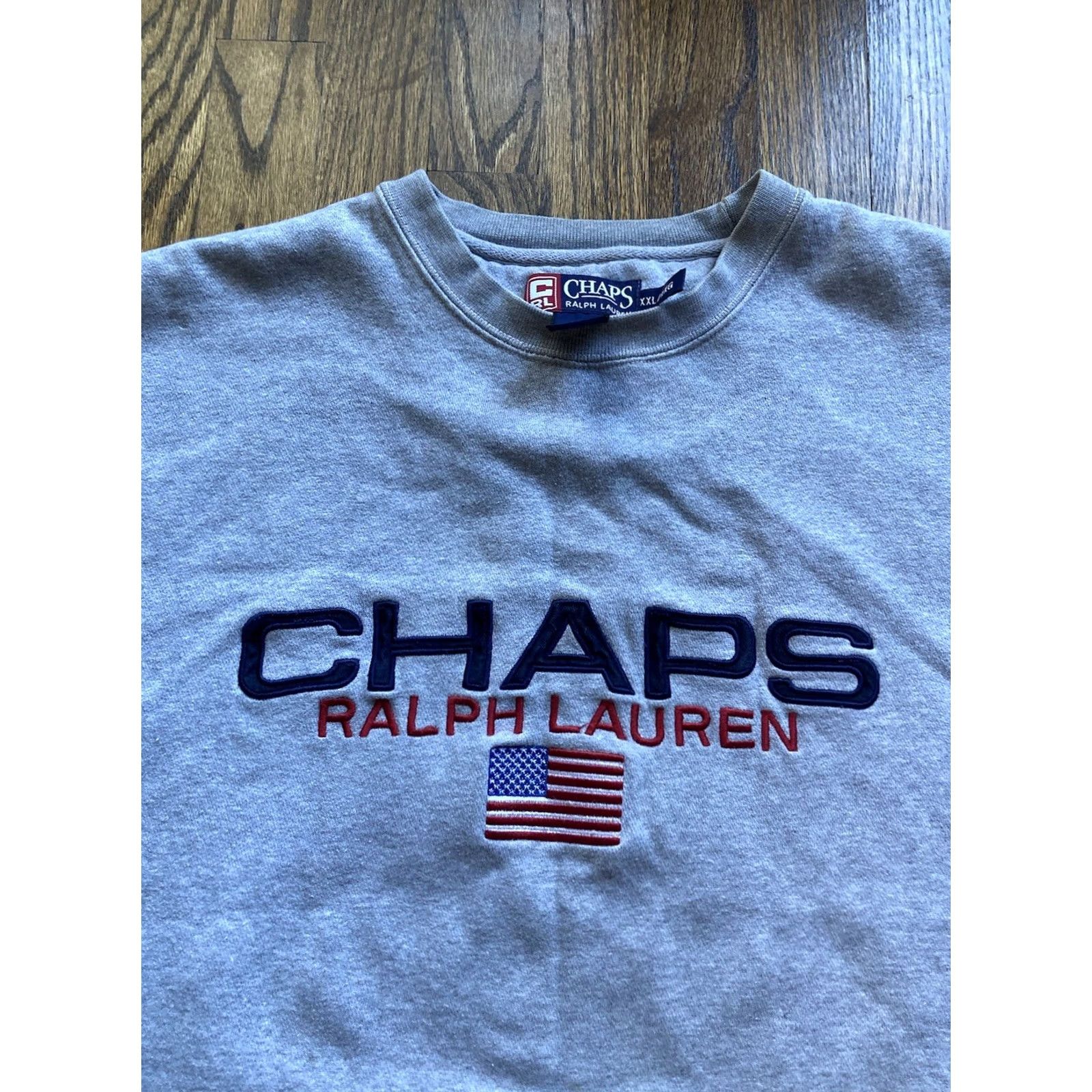 Chaps VINTAGE Chaps Ralph Lauren Sweatshirt Crewneck Gray 2XL Mens Logo Spellout Pullover Shirt Size US XXL / EU 58 / 5 - 4 Thumbnail
