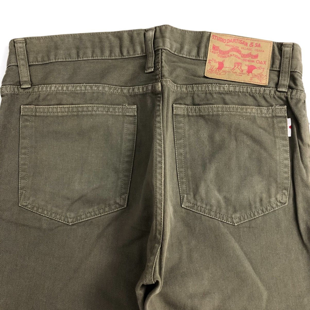 Japanese Brand × Studio D'Artisan × Vintage 🐷 Vintage Studio D'Artisan Olive Green Washed Jeans Size US 31 - 13 Thumbnail