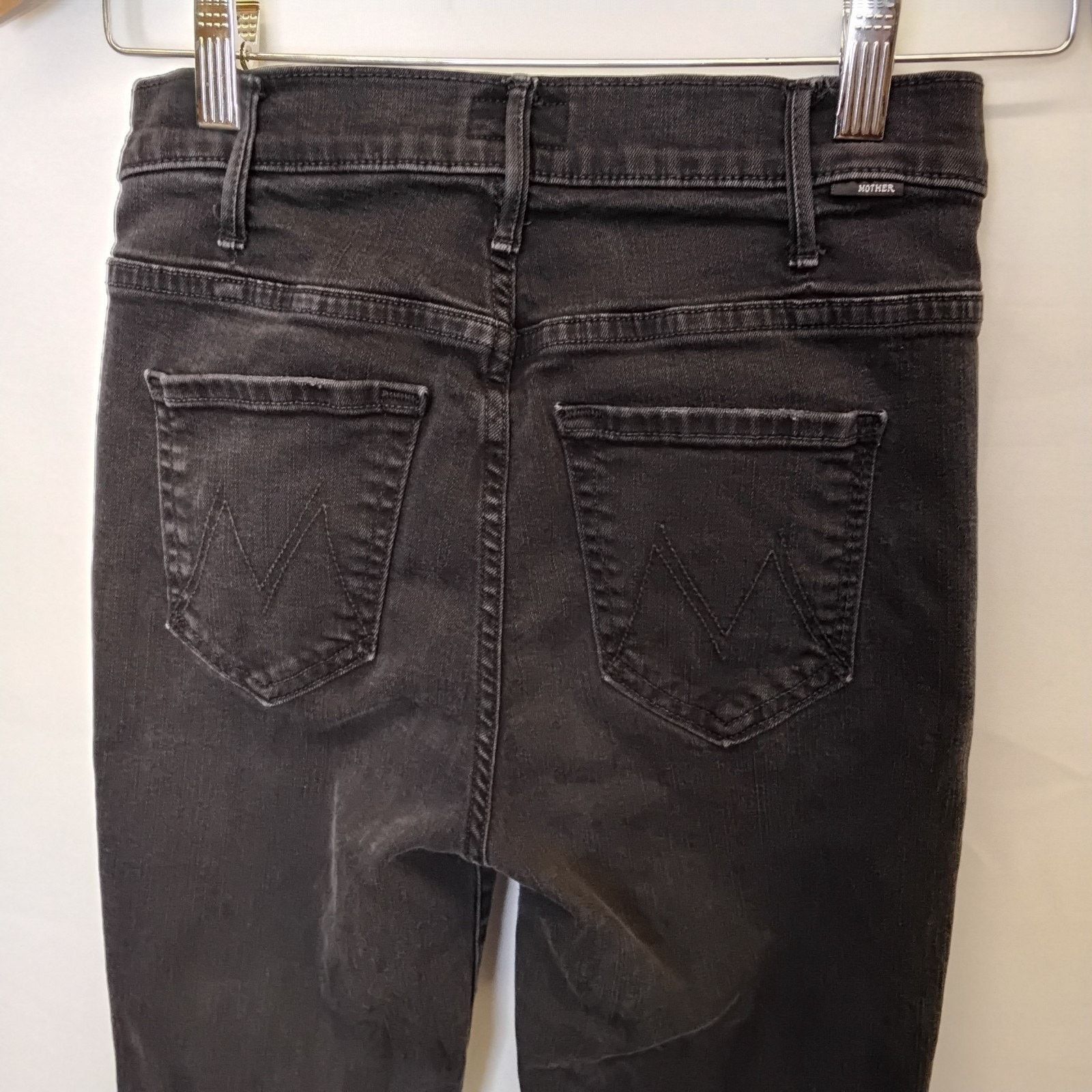 MOTHER Mother The Hustler Ankle Fray Jeans Women's 25x25 Black Wash Size 25" / US 0 / IT 36 - 5 Thumbnail