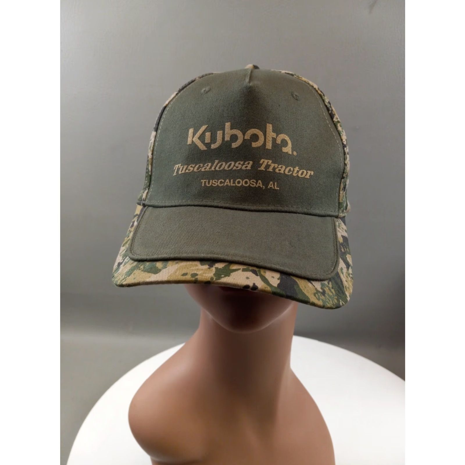 Vintage Kubota Truck­er Hat Tuscaloosa Tractor Adjustable Green & Black Camo Hat Men Adjustable, Breathable, Lightweight Vintage: No Size ONE SIZE - 2 Thumbnail