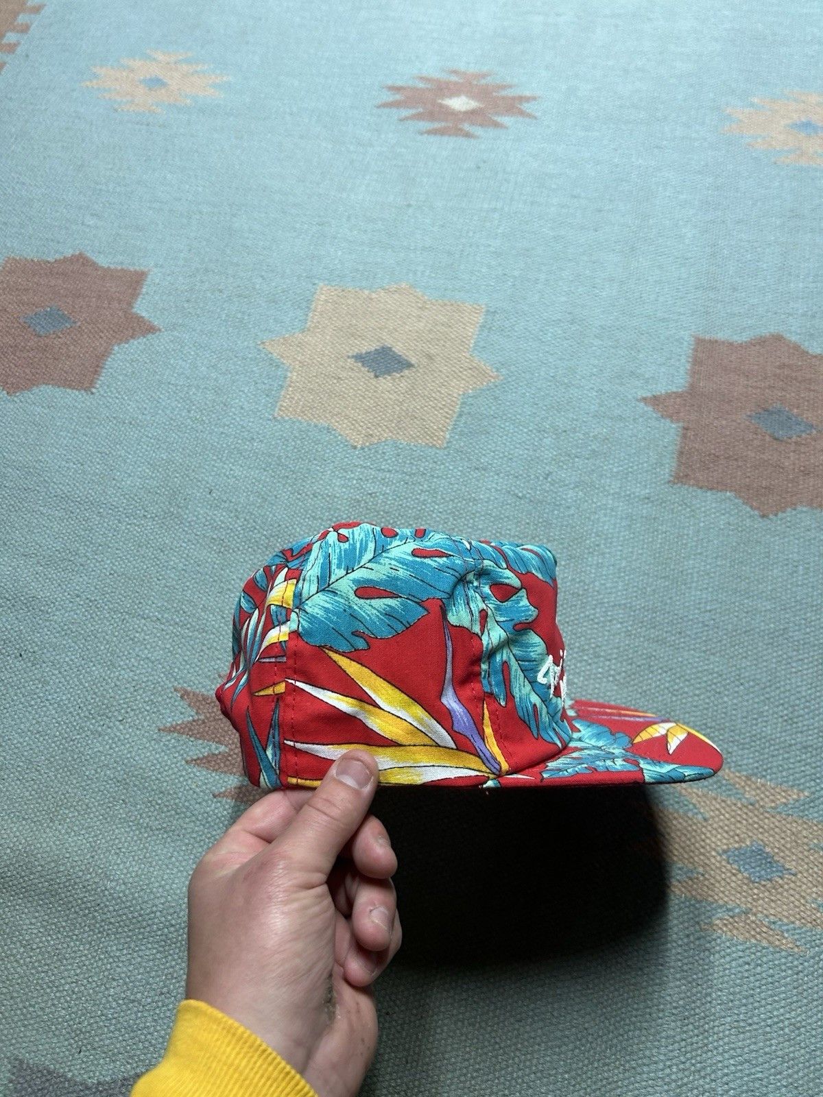 Vintage Vintage SnapBack hat Hawaiian floral Tri City Aggregates USA Size ONE SIZE - 8 Thumbnail
