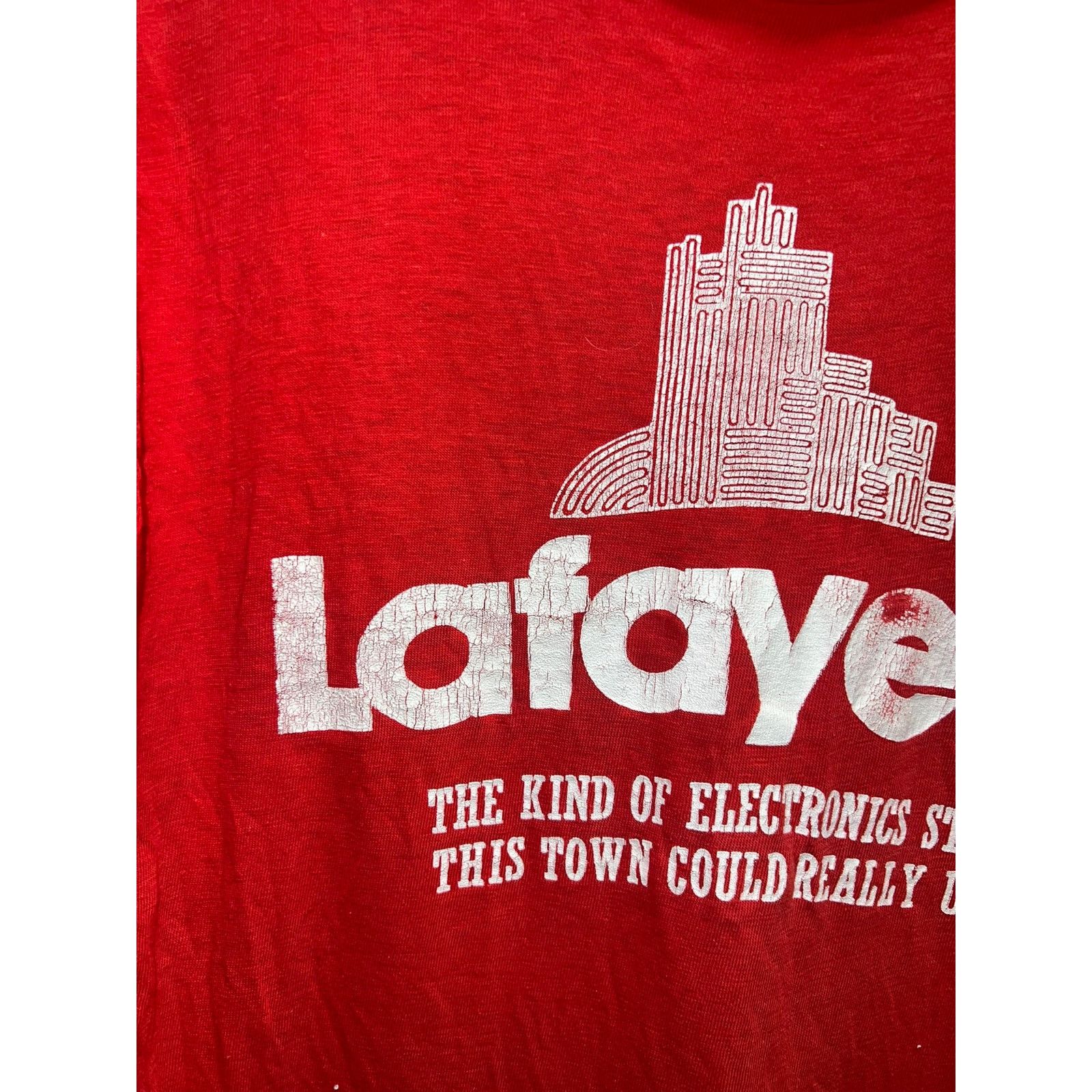 Vintage Vintage Lafayette Electronics Shirt Red 80s 1980s Tee VTG M Size US M / EU 48-50 / 2 - 3 Thumbnail