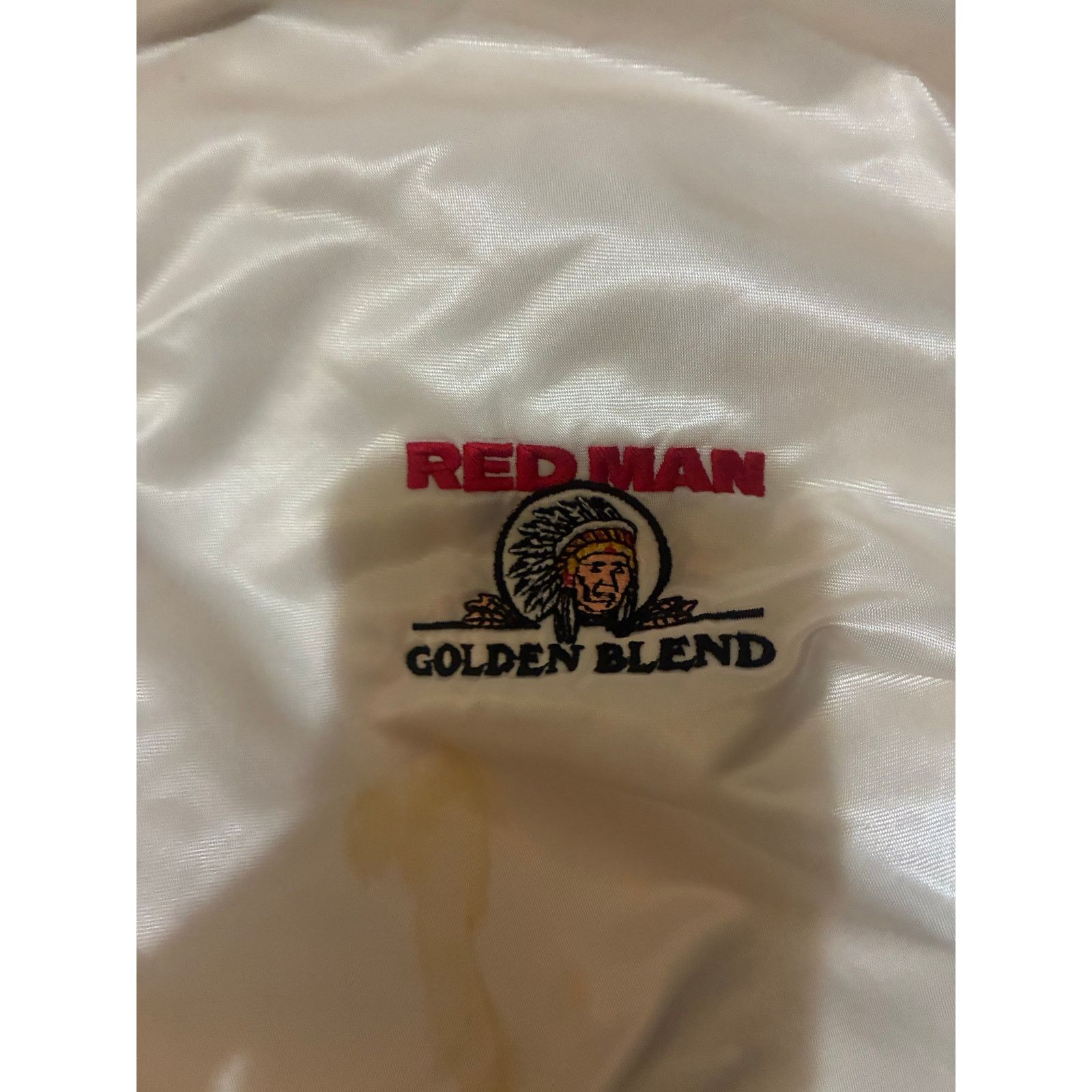 Other Vintage Red Man Golden Blend Satin Bomber Jacket XL USA Size XL / US 12-14 / IT 48-50 - 2 Thumbnail