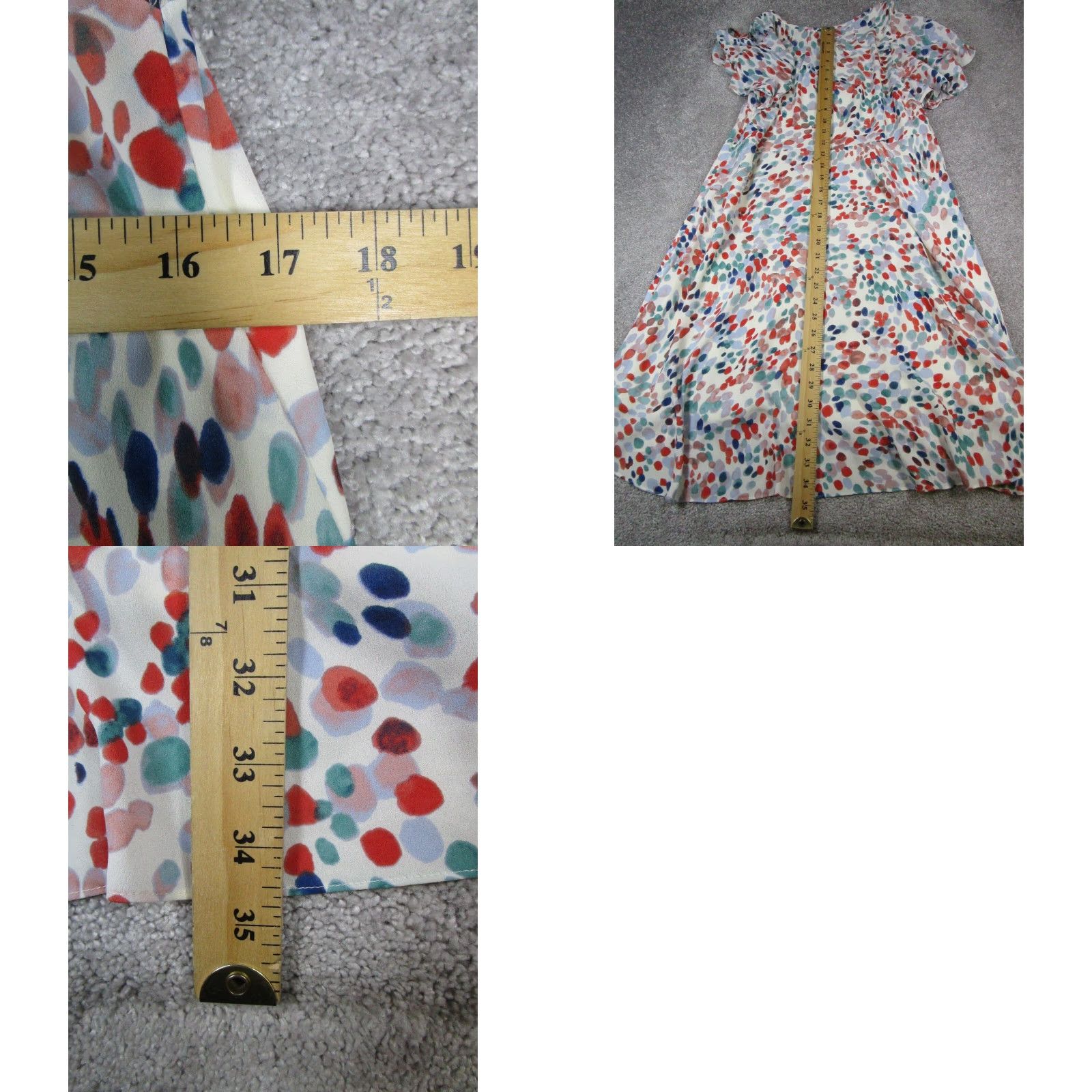 Vintage Maeve Dress Womens XS White Red Blue Blouson Size XS / US 0-2 / IT 36-38 - 8 Thumbnail