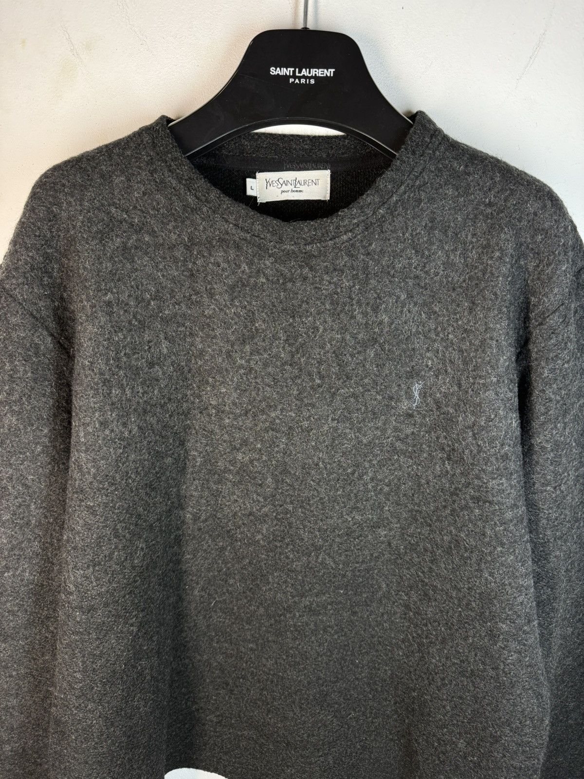 Yves Saint Laurent Wool YSL Sweater Soft Warm Grey YSL Sweatshirt Size US M / EU 48-50 / 2 - 4 Thumbnail