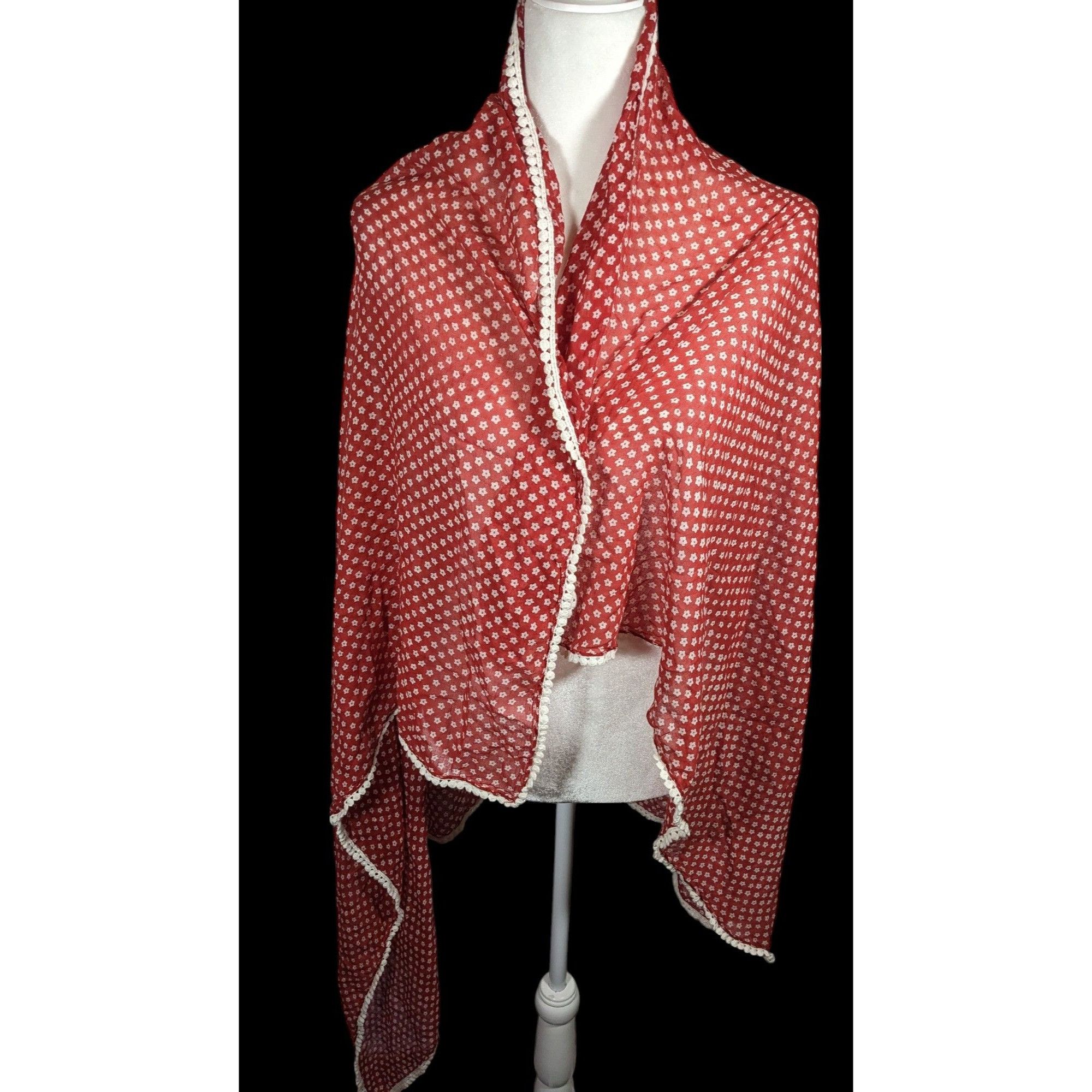 Other Rustic Cottagecore Floral Print Red And White Start With Cro Size ONE SIZE - 3 Thumbnail
