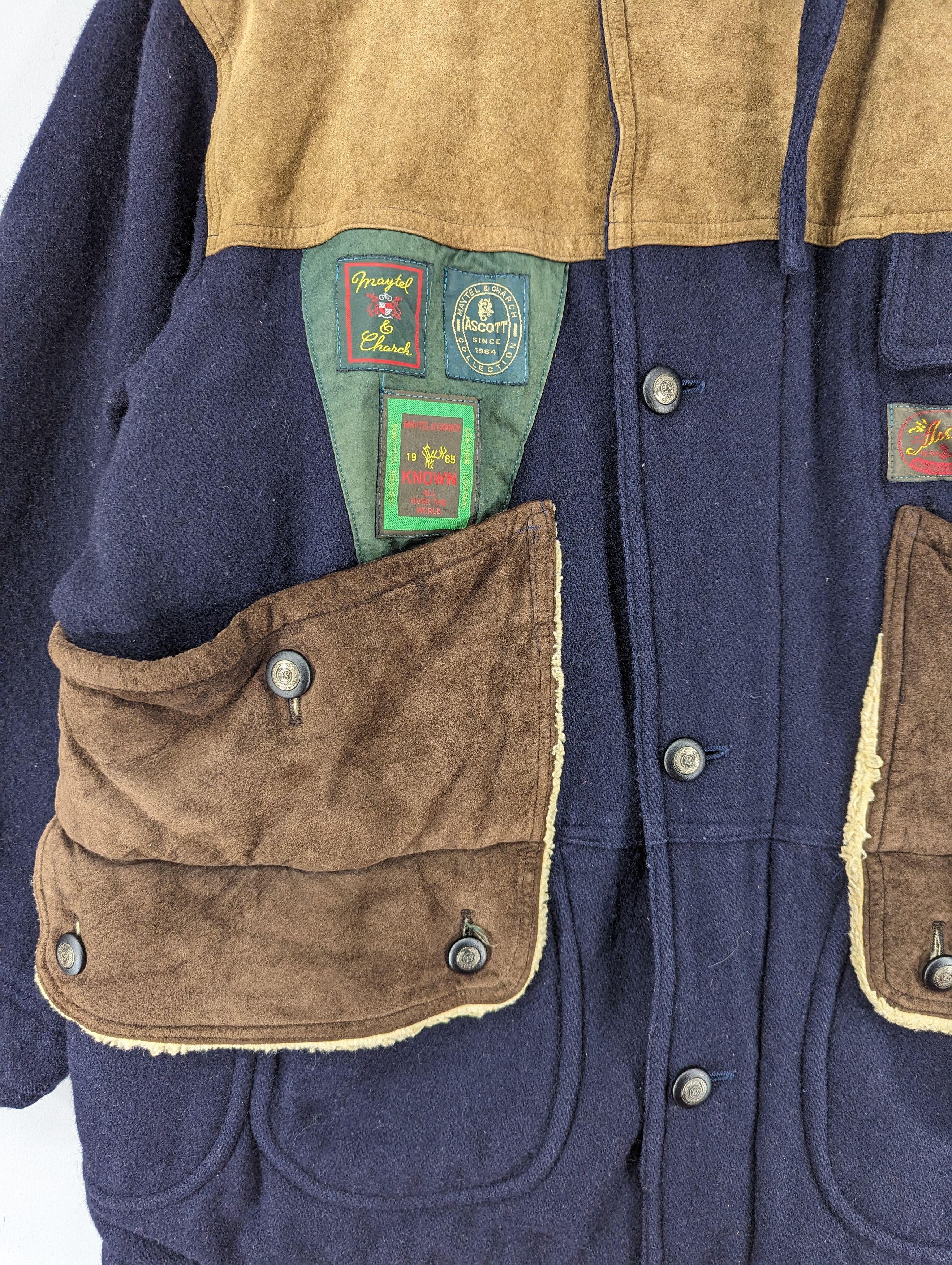 Japanese Brand Vintage Five Pockets Wool/Leather Patches Jacket Size US L / EU 52-54 / 3 - 5 Thumbnail