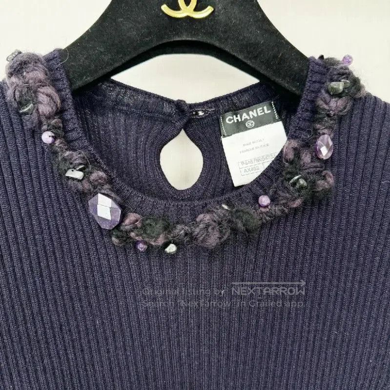 Chanel Chanel Purple Long Sleeve Pullover Sweater . Size S / US 4 / IT 40 - 3 Thumbnail
