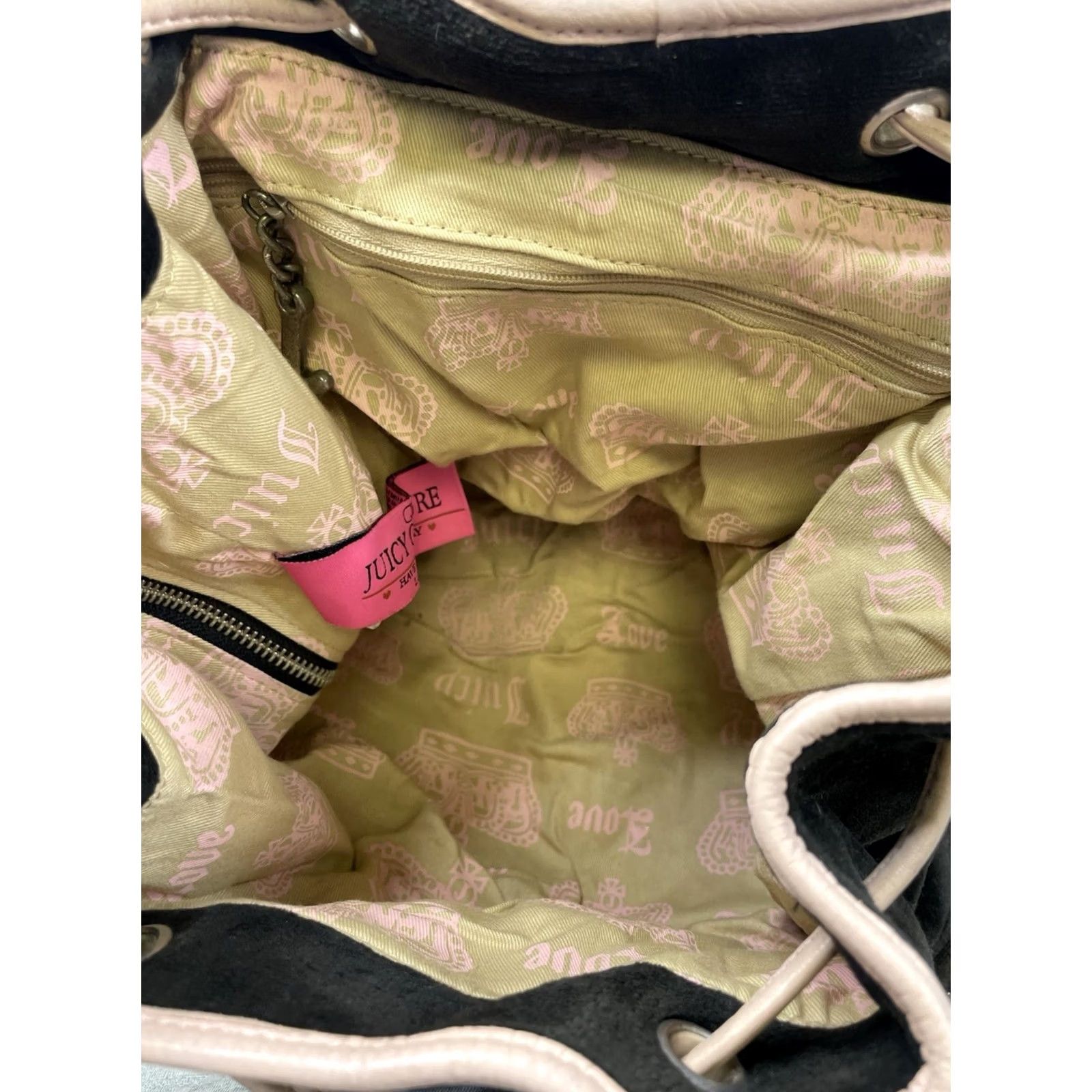 Juicy Couture VINTAGE Juicy Couture Backpack Velour Brown Dog Charms Silver Hardware Large Women Juicy Y2K Bag Backpack Womens Brown Velour Dog Theme 90s/2000s Size ONE SIZE - 2 Thumbnail