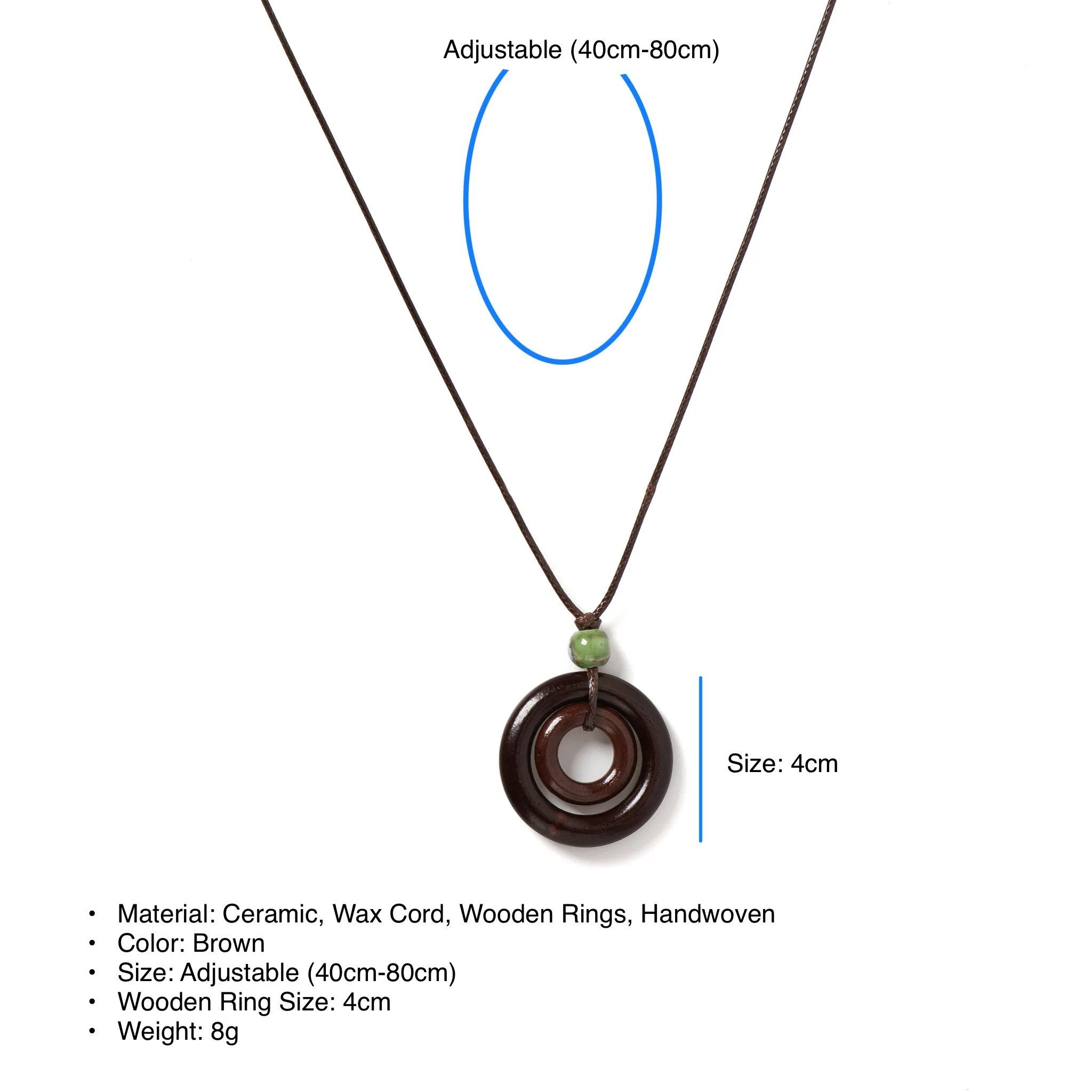 Handmade Wooden Circle Pendant Necklace Handmade Jewelry Gift For Her Size ONE SIZE - 7 Thumbnail