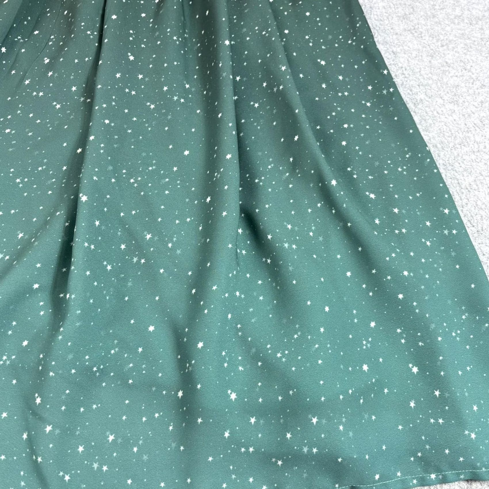 Vintage Wayward Fancies Dress Women XL Green Star Ombre Fit Flare Midi Pockets Celestial Size XXL / US 16-18 / IT 52-54 - 6 Thumbnail