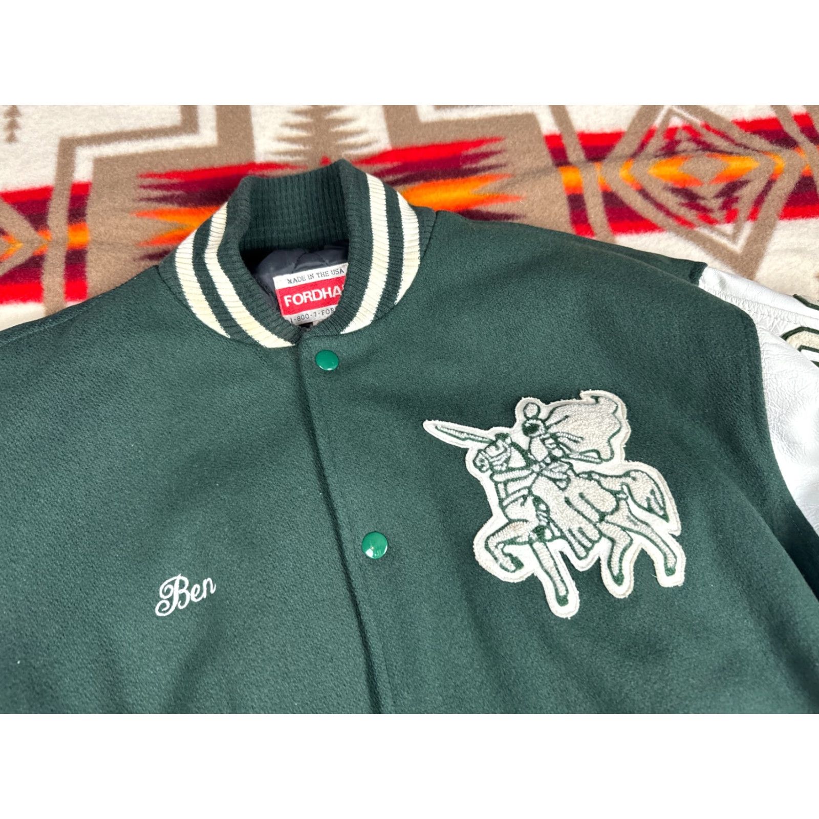 Vintage VINTAGE Fordham Livingston Lancers Varsity Jacket Coat Wool Green XL Men School 2006 Varsity XL Coat Size US XL / EU 56 / 4 - 2 Thumbnail