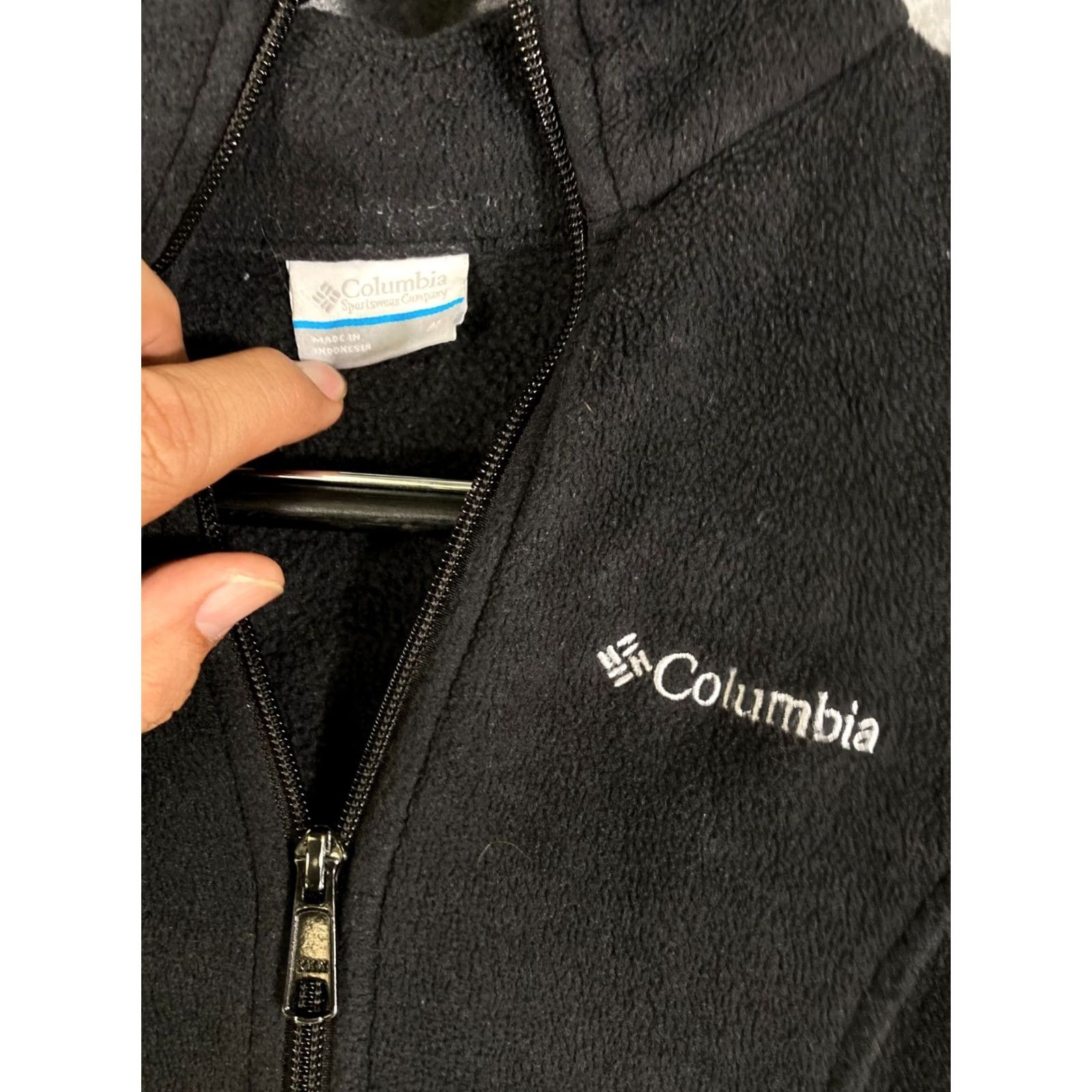Vintage Columbia Coat Jacket Womens Medium Black Fleece Full Zip Outdoor Long Sleeve Pockets Logo Jacket Size M / US 6-8 / IT 42-44 - 5 Thumbnail