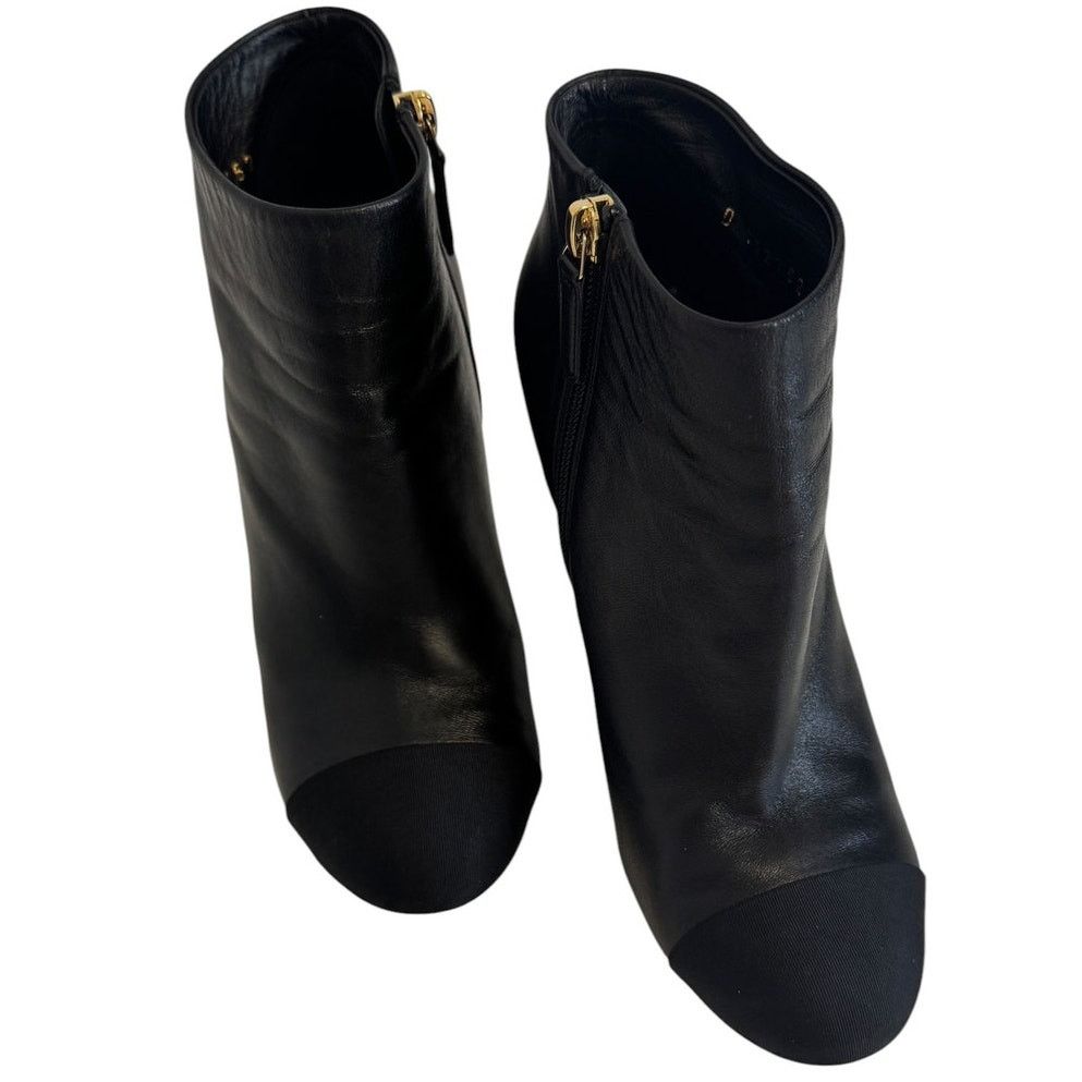 Chanel Chanel Fall Black Leather Metal Pearl Ankle Boots Size 37 Size US 6.5 / IT 36.5 - 5 Thumbnail