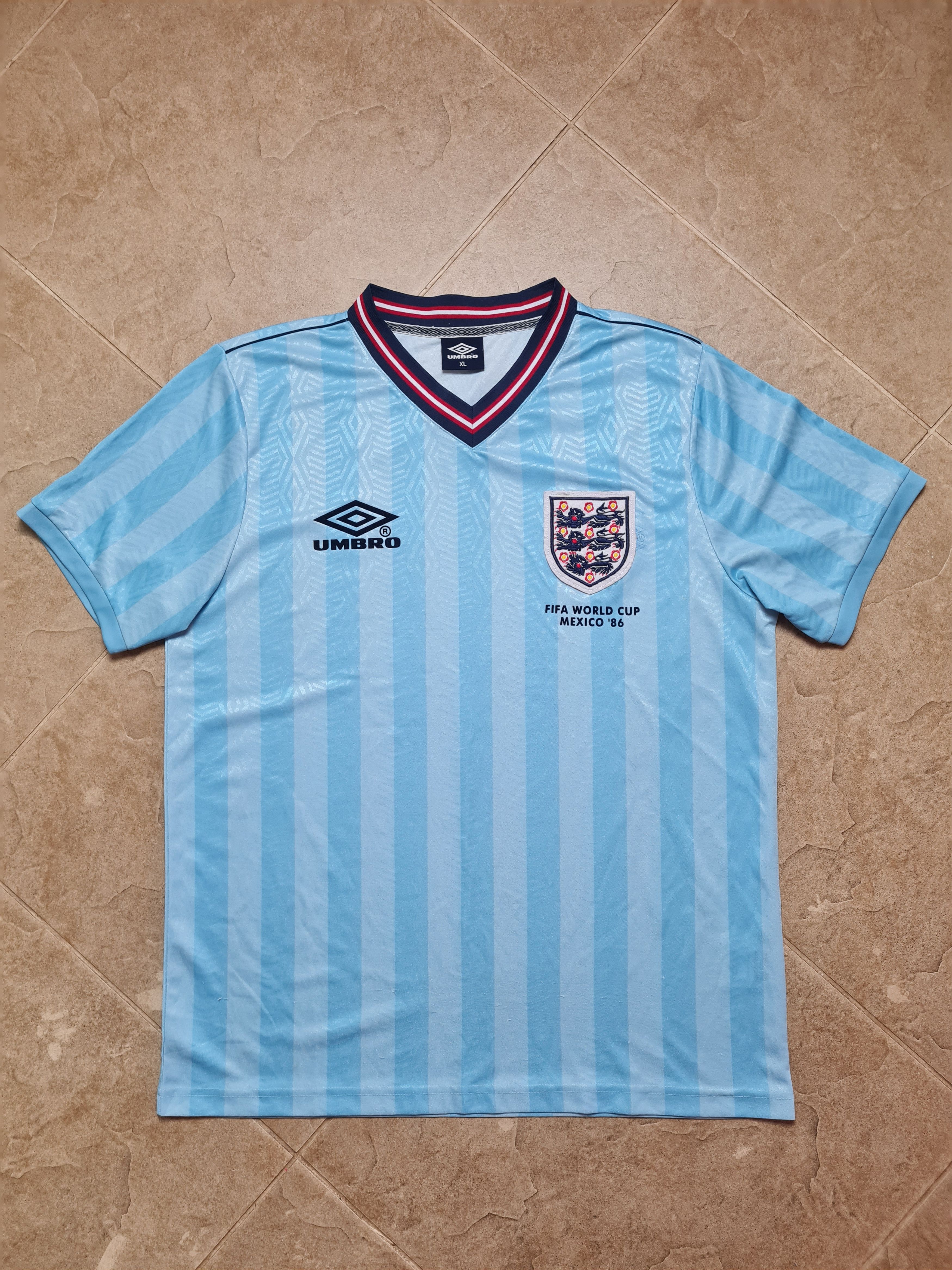 Umbro England 1986 Retro Third Football Shirt Mexico '86 World Cup Size US XL / EU 56 / 4 - 1 Thumbnail