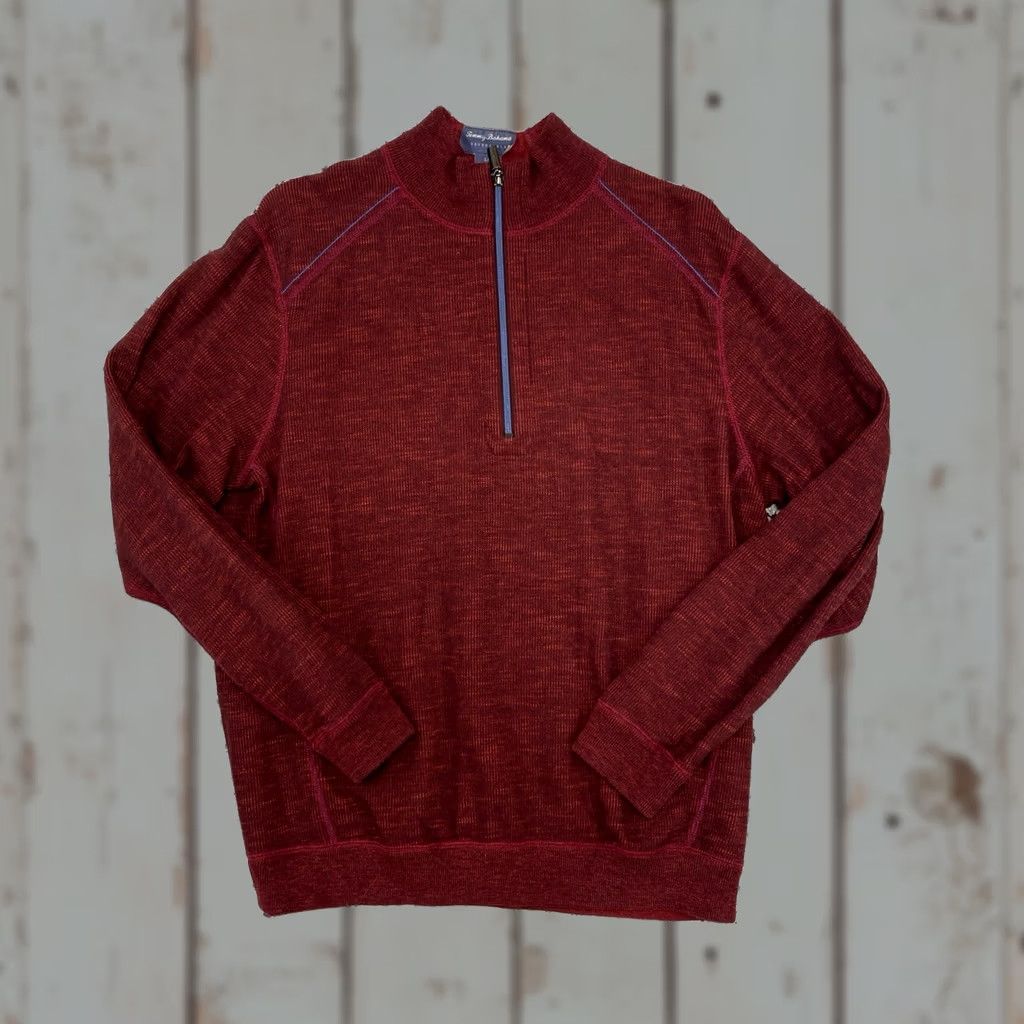 Tommy Bahama Tommy Bahama Reversible Quarter Zip Red Sweatshirt Mens Large Pullover Fleece Zip Pullover Sweatshirt Red Men’s 2XL Size US XXL / EU 58 / 5 - 1 Thumbnail