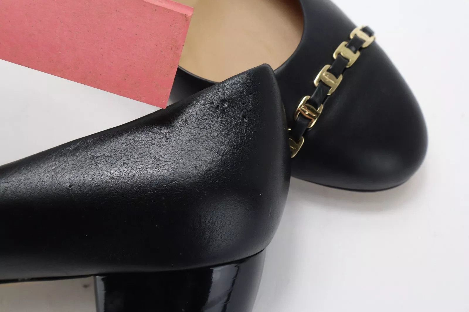 Salvatore Ferragamo SALVATORE FERRAGAMO Shoes Women's US 7 Leather Heeled Chain Size US 7 / IT 37 - 10 Thumbnail