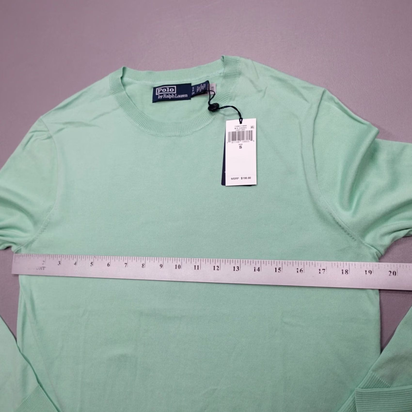 Ralph Lauren Polo Ralph Lauren Classics Crewneck Sweater Light Green Cotton Men's Size S Size US S / EU 44-46 / 1 - 5 Thumbnail