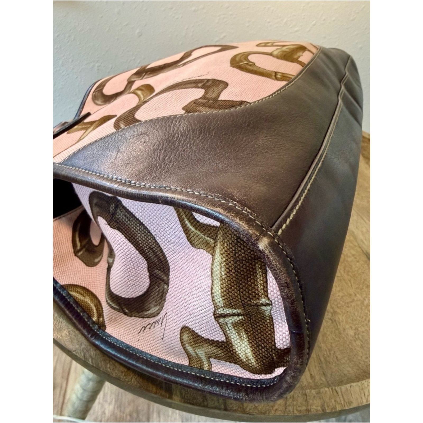 Gucci Gucci Pink Horsebit Bamboo Printed Jackie O Bouvier Bag Size ONE SIZE - 4 Thumbnail