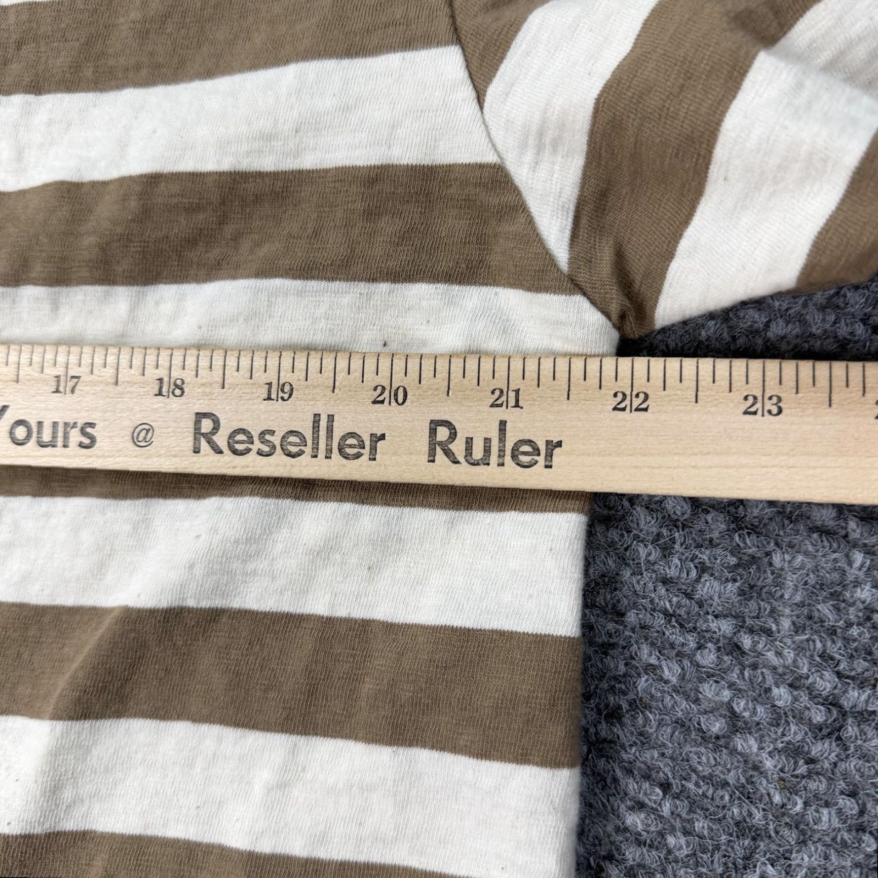 Vintage BLDWN Shirt Mens Large Brown White Khaki Stripe 100% Cotton Casual Crewneck Size US L / EU 52-54 / 3 - 8 Thumbnail