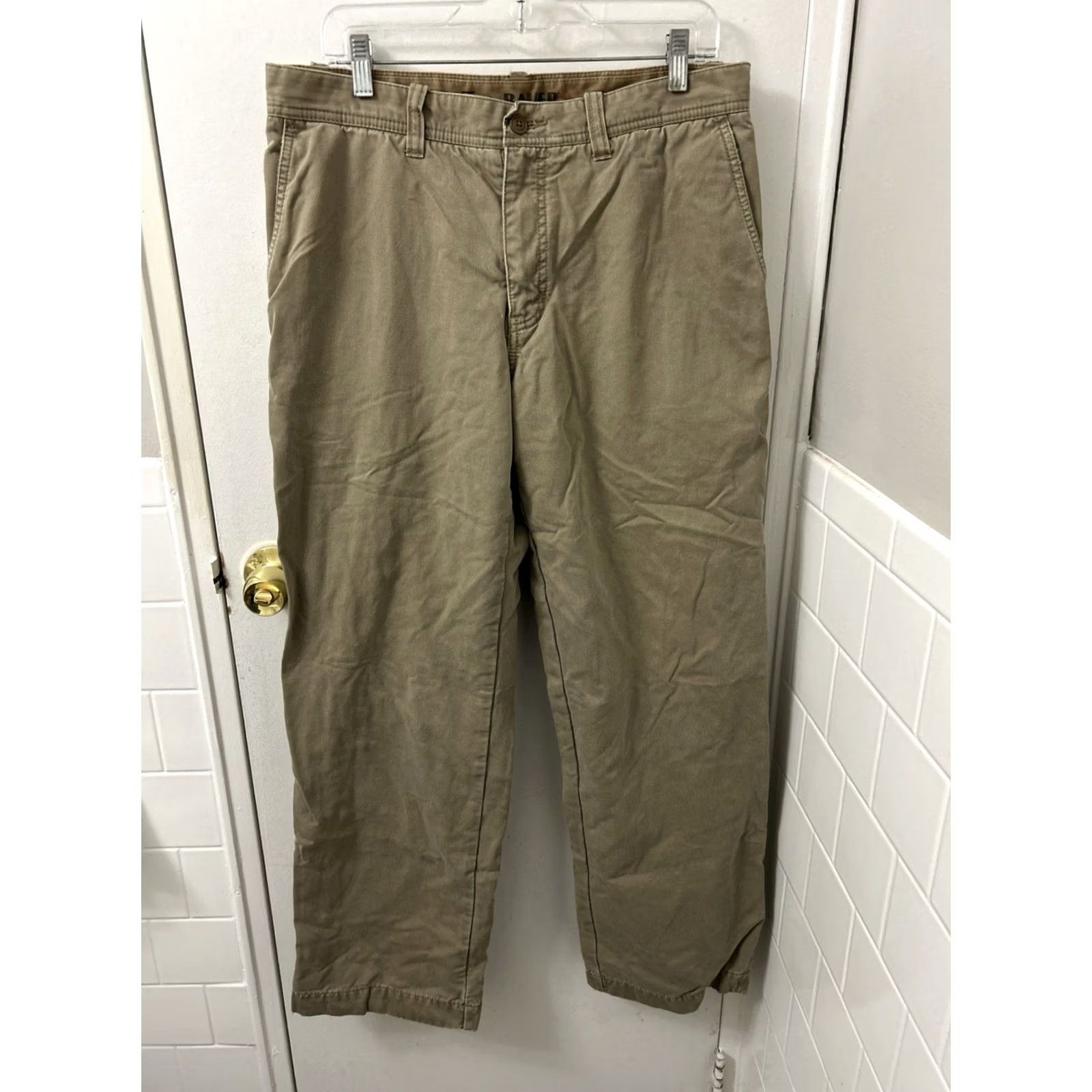 Eddie Bauer Eddie Bauer Pants Khakis Mens 34x32 Relaxed Flat Front Lined Chino Beige Tan Cotton Flannel Insulated Casual Workwear Size US 34 / EU 50 - 2 Thumbnail