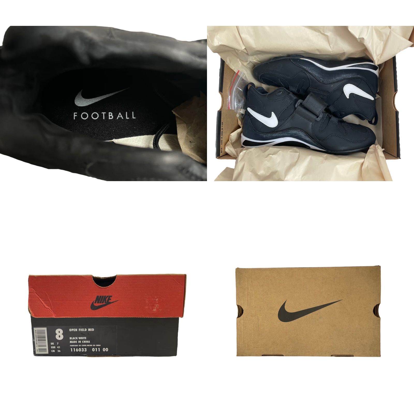 Nike VINTAGE Nike Open Field Mid Top Football Cleats Shoes Mens Deadstock 1998 Black 8 Nike Field Cleats Mens 1998 Size US M / EU 48-50 / 2 - 8 Thumbnail