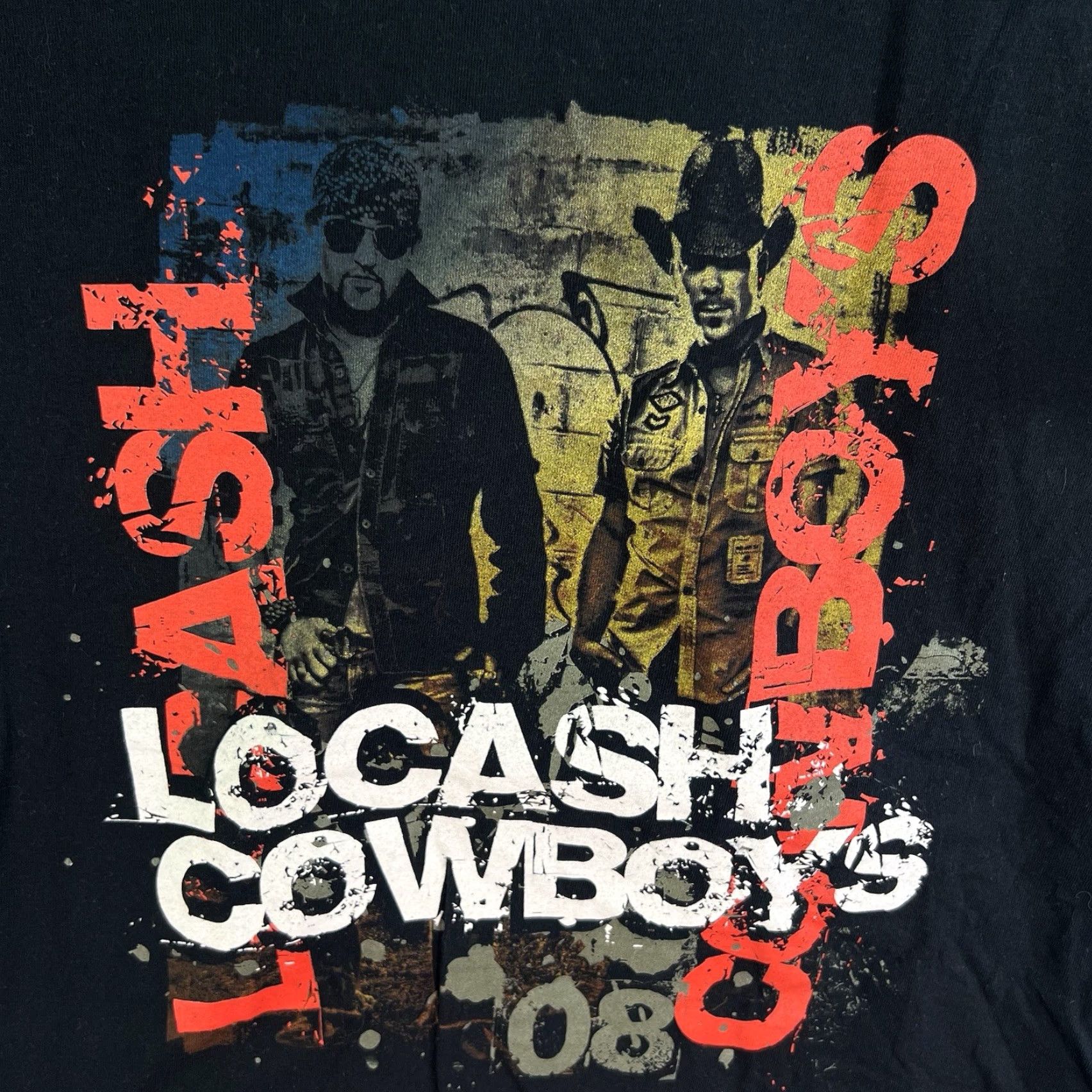 Gildan Vintage Lo Cash Cowboys 2008 Concert T-Shirt Men XL Black Red Music Tour Short Sleeve Size US XL / EU 56 / 4 - 2 Thumbnail