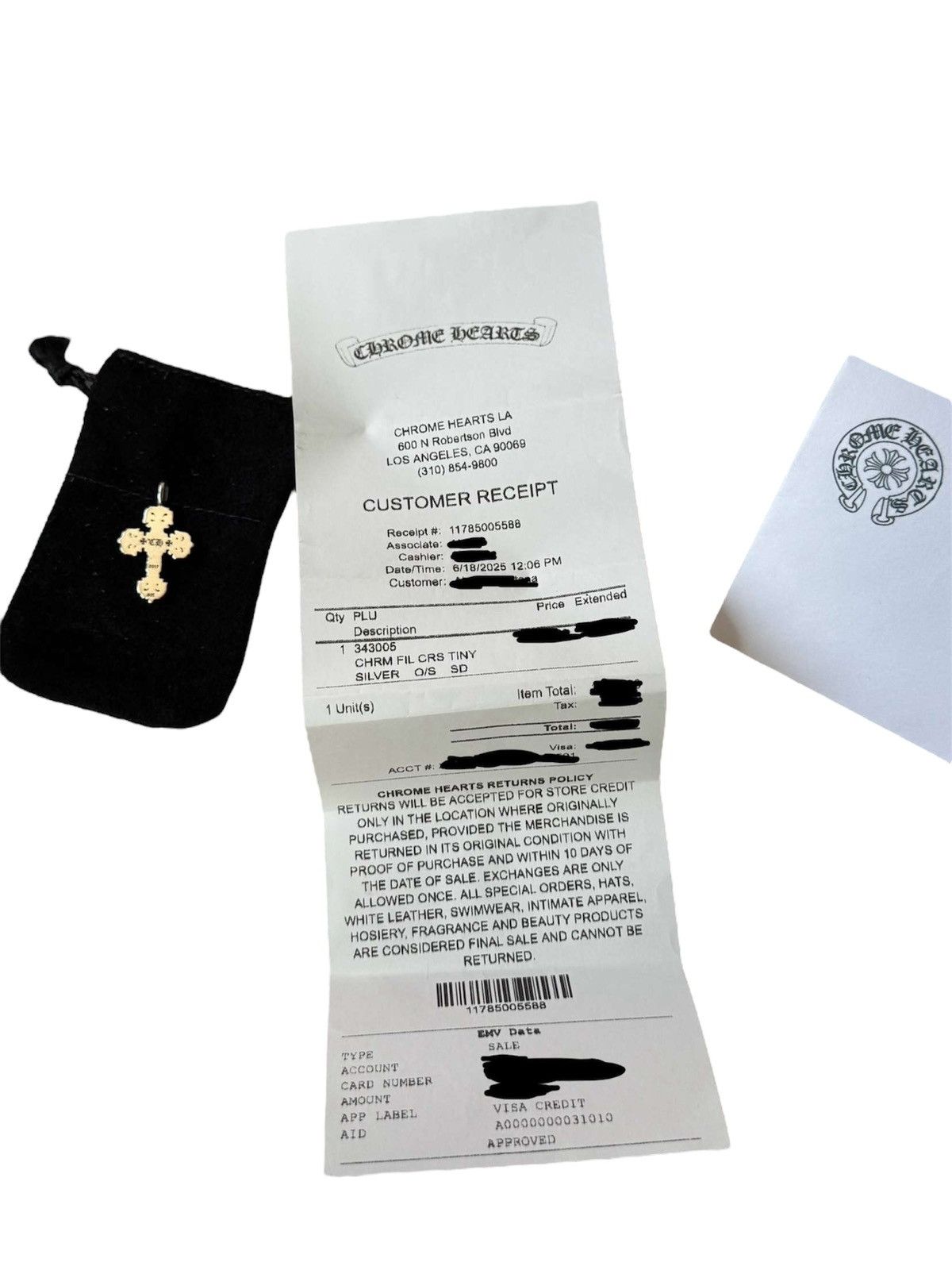 Chrome Hearts Chrome Hearts Silver Diamond Tiny Filigree Cross Charm Size ONE SIZE - 17 Thumbnail