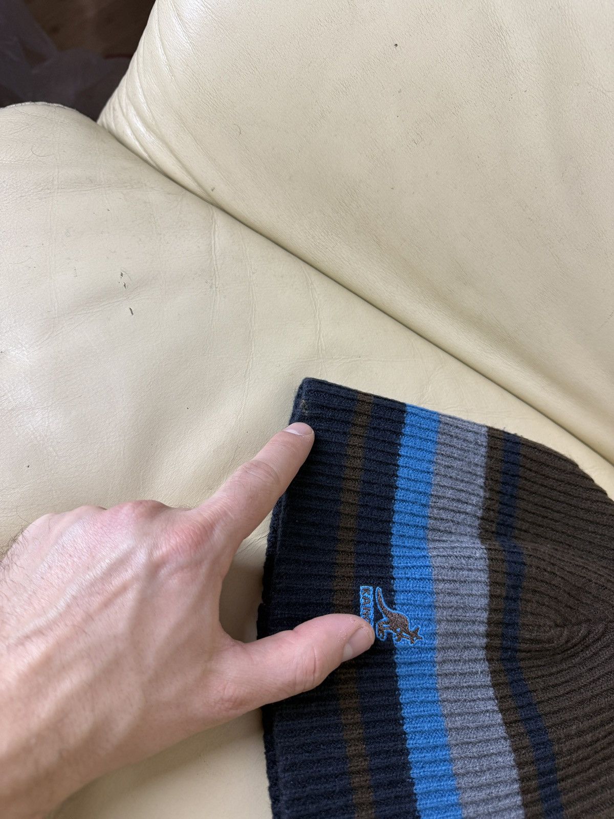 Kangol Vintage Kangol Blue Striped Beanie Hat Size ONE SIZE - 8 Thumbnail