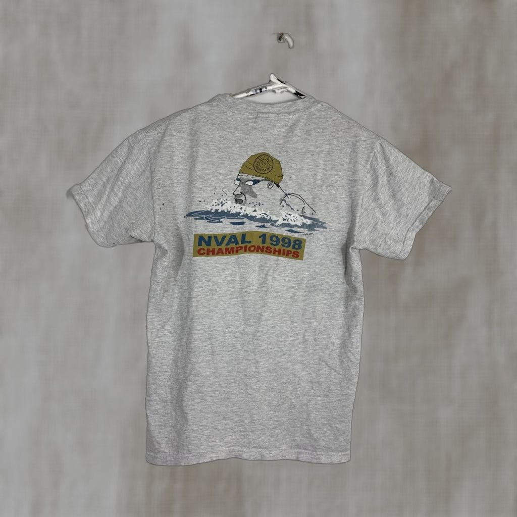 Hanes VINTAGE Hanes Beefy Medium NVAL 1998 Championship Cotton T-Shirt Shirt Unisex M White 1990s Graphic Tee Mens Womens Boys Girls Size US M / EU 48-50 / 2 - 1 Thumbnail