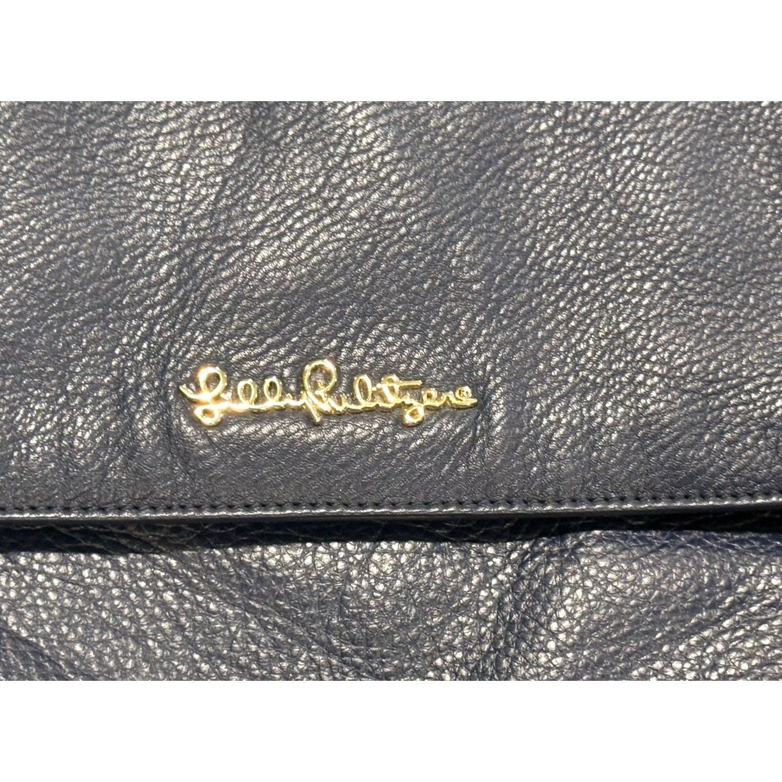 Lilly Pulitzer Lilly Pulitzer Worth It Leather Clutch Handbag Blue Tortoise Print Chain Size ONE SIZE - 2 Thumbnail