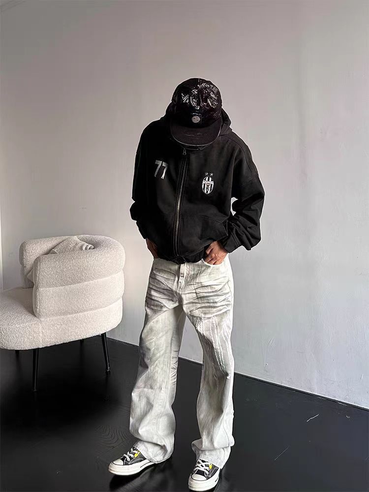 Jean × Vintage Vintage washed and dirty dyed street hip hop y2k jeans Size US 30 / EU 46 - 5 Thumbnail