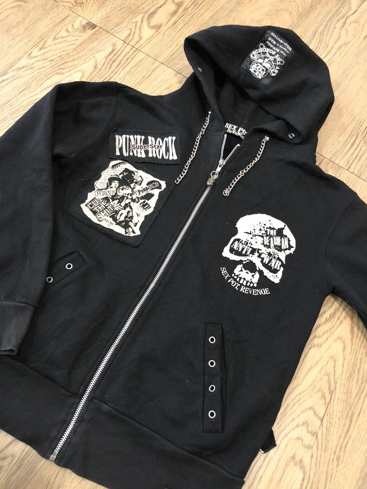 If Six Was Nine × Japanese Brand × Seditionaries Sexpot Revenge skull punk rock anti war hoodie Size US M / EU 48-50 / 2 - 6 Thumbnail