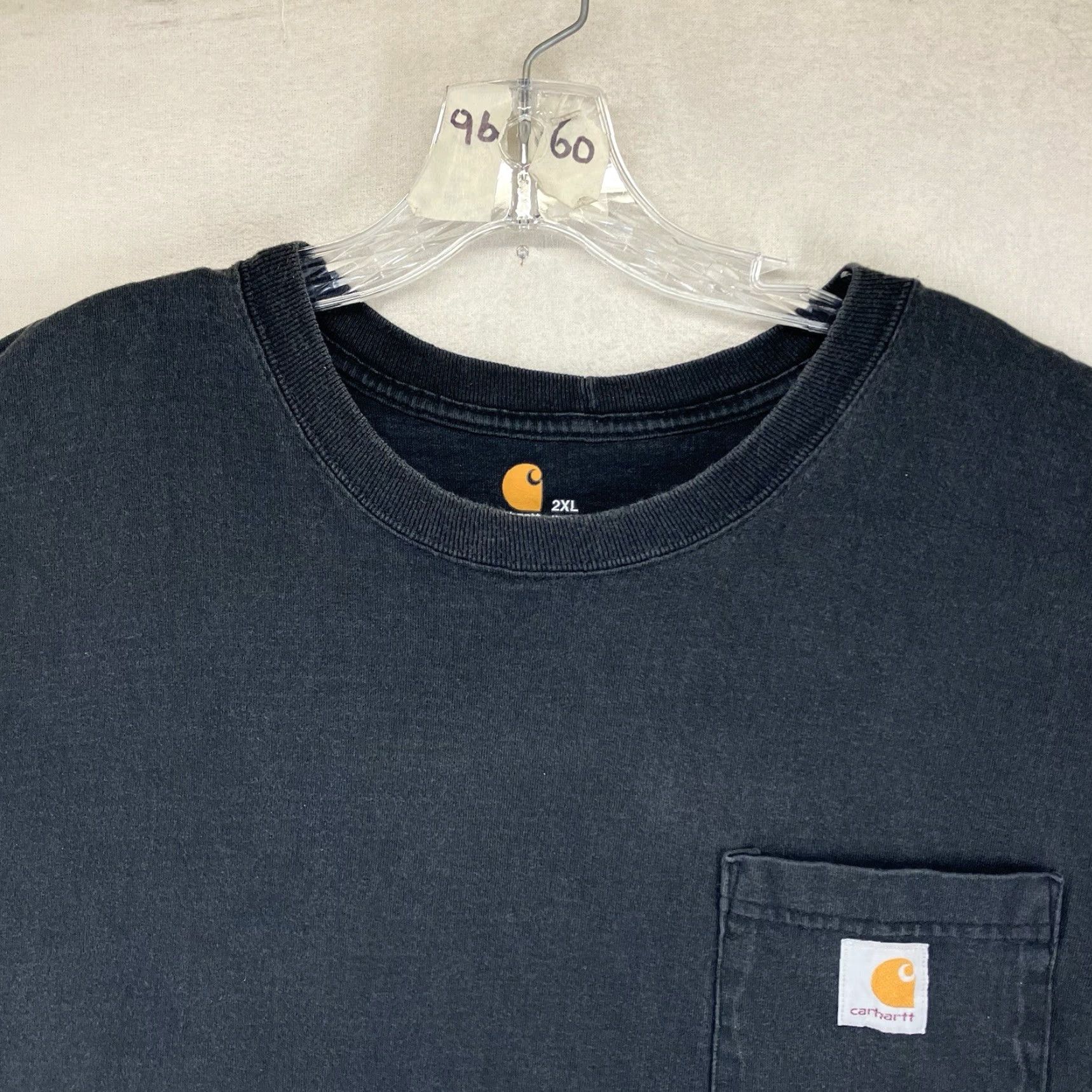 Carhartt Carhartt T-Shirt Mens 2XL Short Sleeve Crew Neck Black Heavy Cotton Regular Fit Logo Pockets All Seasons Classic Outdoor Vintage No Size US XXL / EU 58 / 5 - 5 Thumbnail