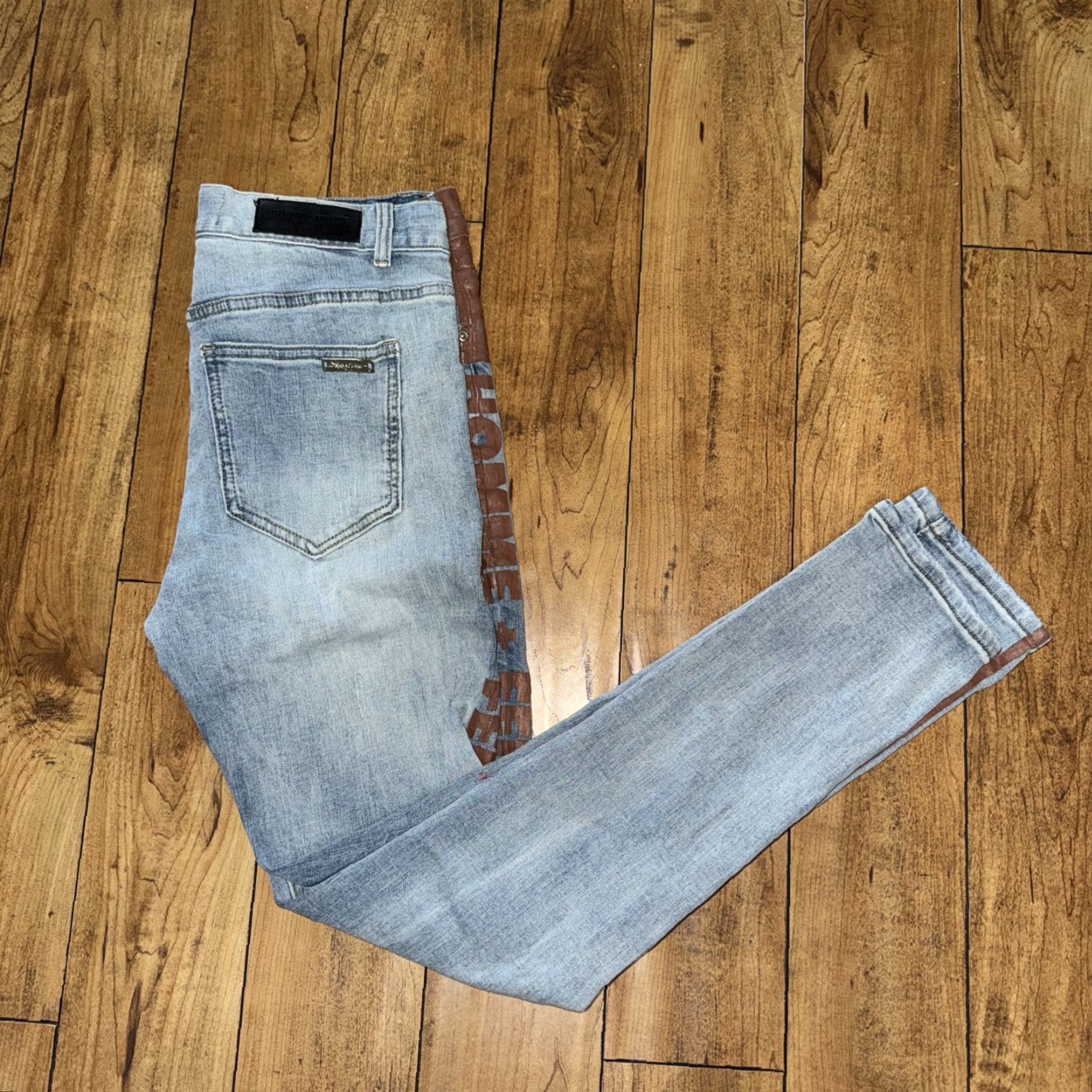 Vintage VINTAGE Homme + Femme Light Blue Skinny Jeans 30x32 Denim Men Slim Regular 30 32 Blue Jeans Fashion Streetwear Size US 30 / EU 46 - 6 Thumbnail