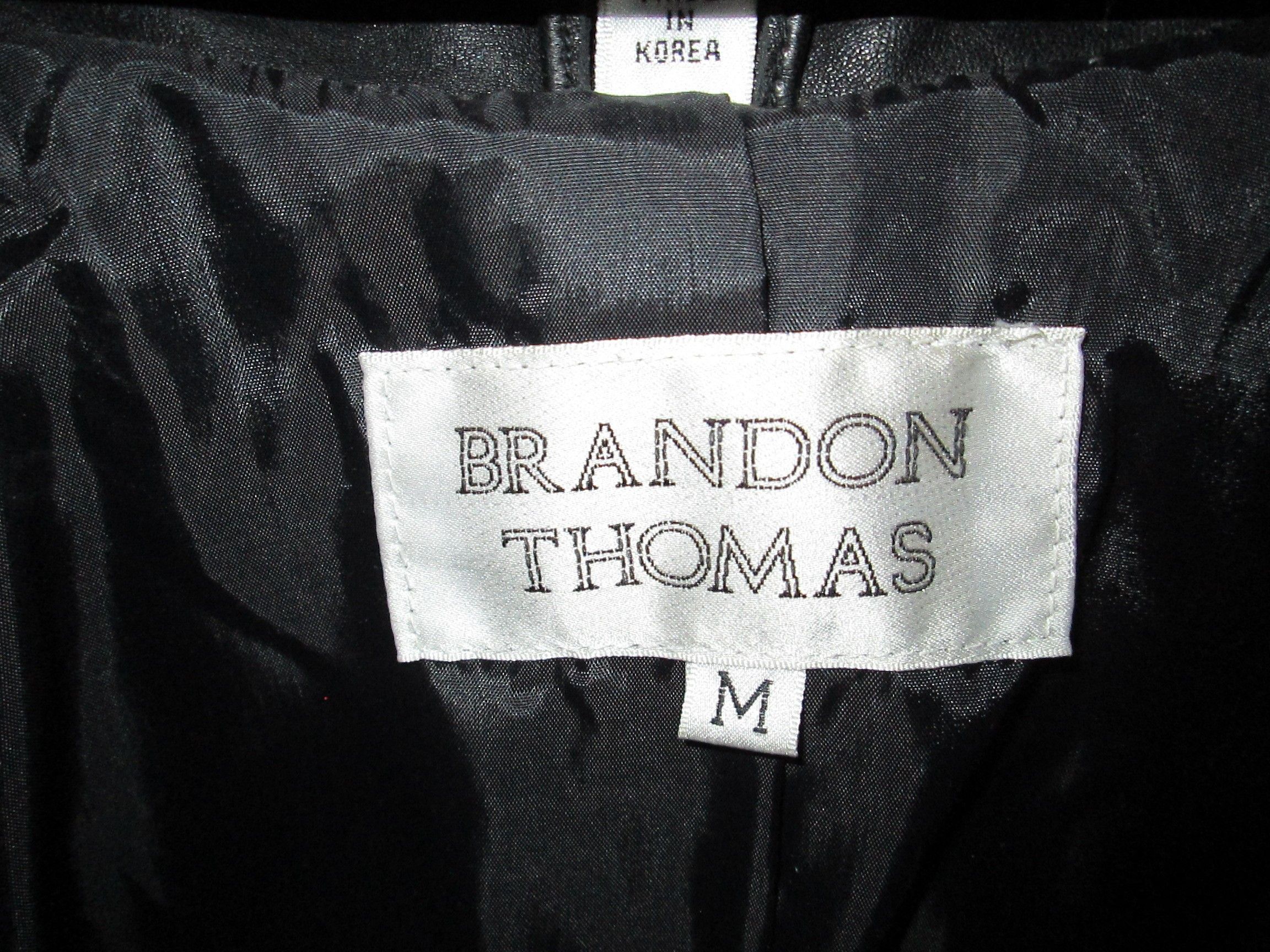 Other Brandon Thomas Black Leather A-Line Jacket/Coat Size XL / US 12-14 / IT 48-50 - 3 Thumbnail